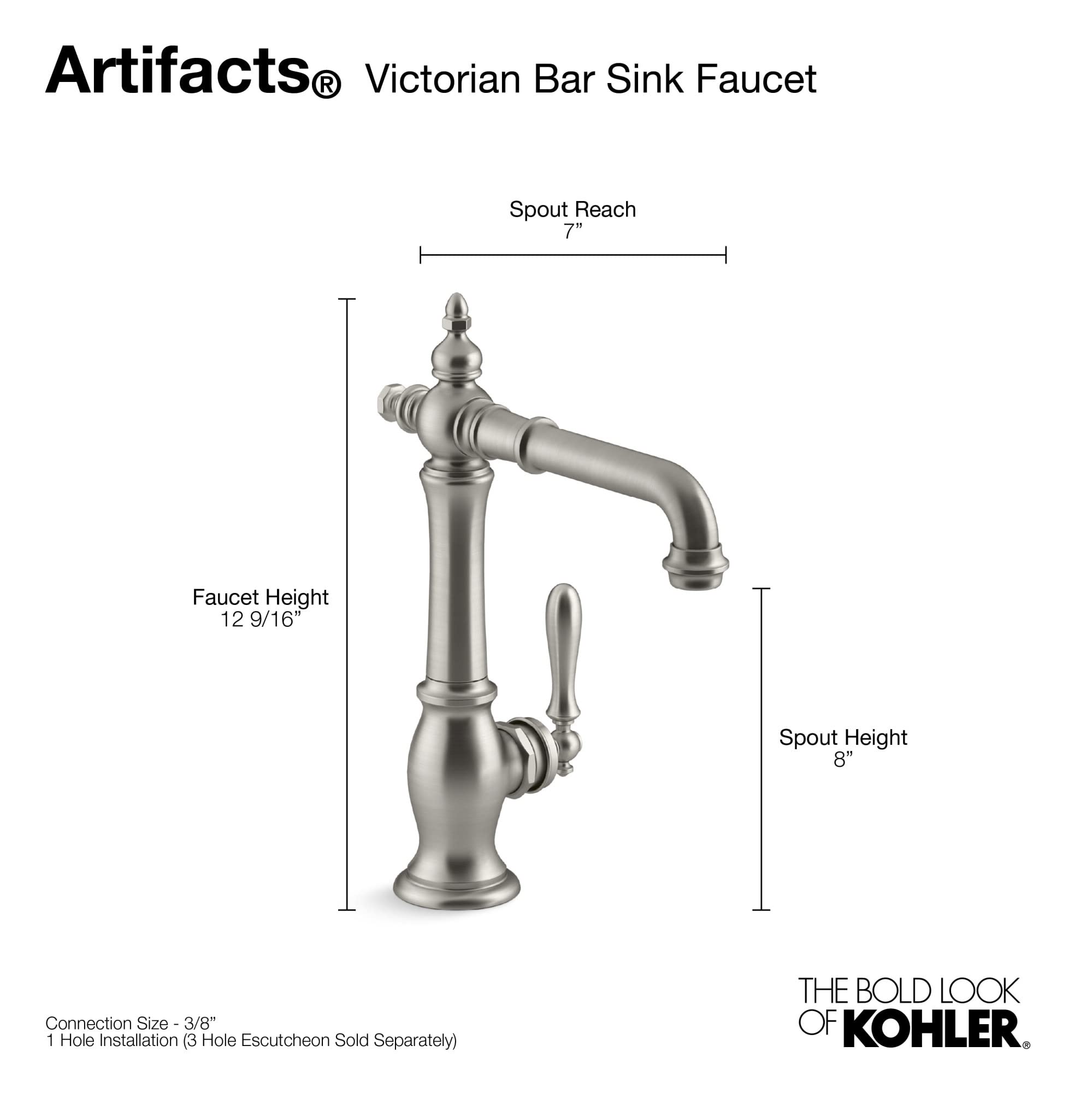 Artifacts Bar Sink Faucet, Victorian Spout Design