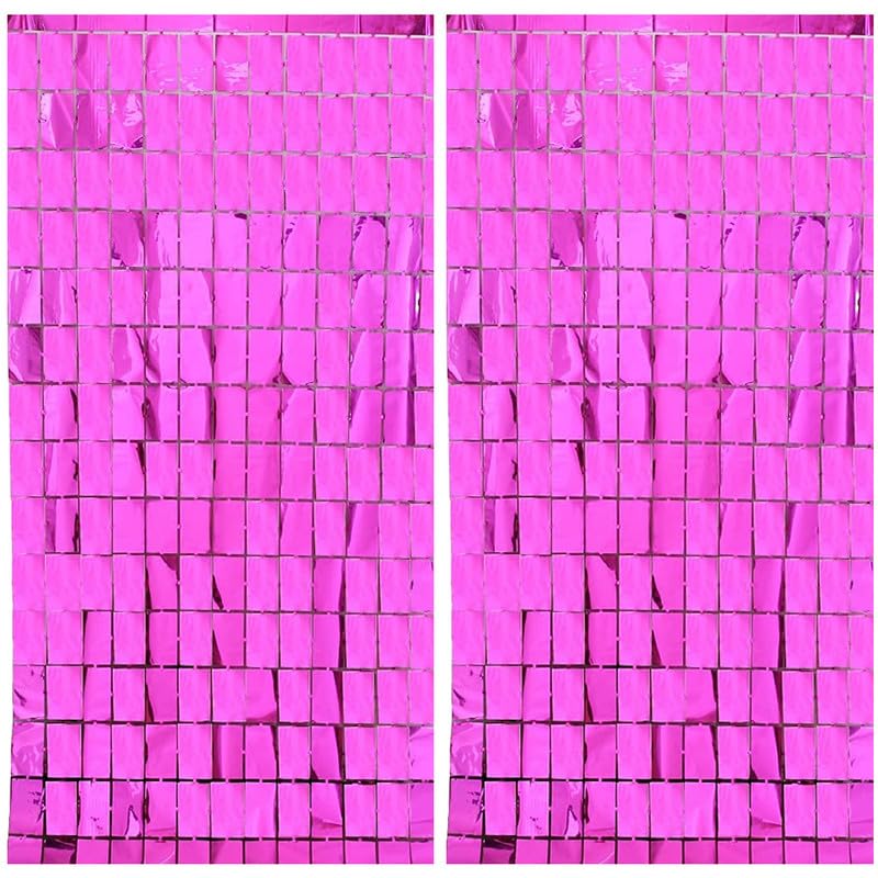 FancyDressWale Foil Curtain Backdrop Metallic Tinsel Foil Fringe Curtains Photo Booth Props for Birthday Wedding Engagement Baby
