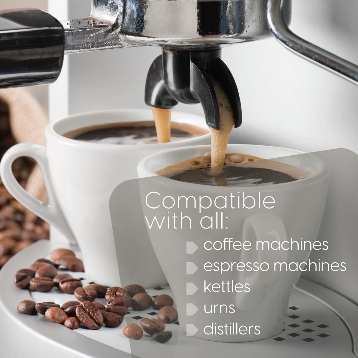 Milliard Descaler Powder - Coffee & Espresso Machine Descaling Cleaning Solution For Use With Keurig, Breville, Nespresso, Delon