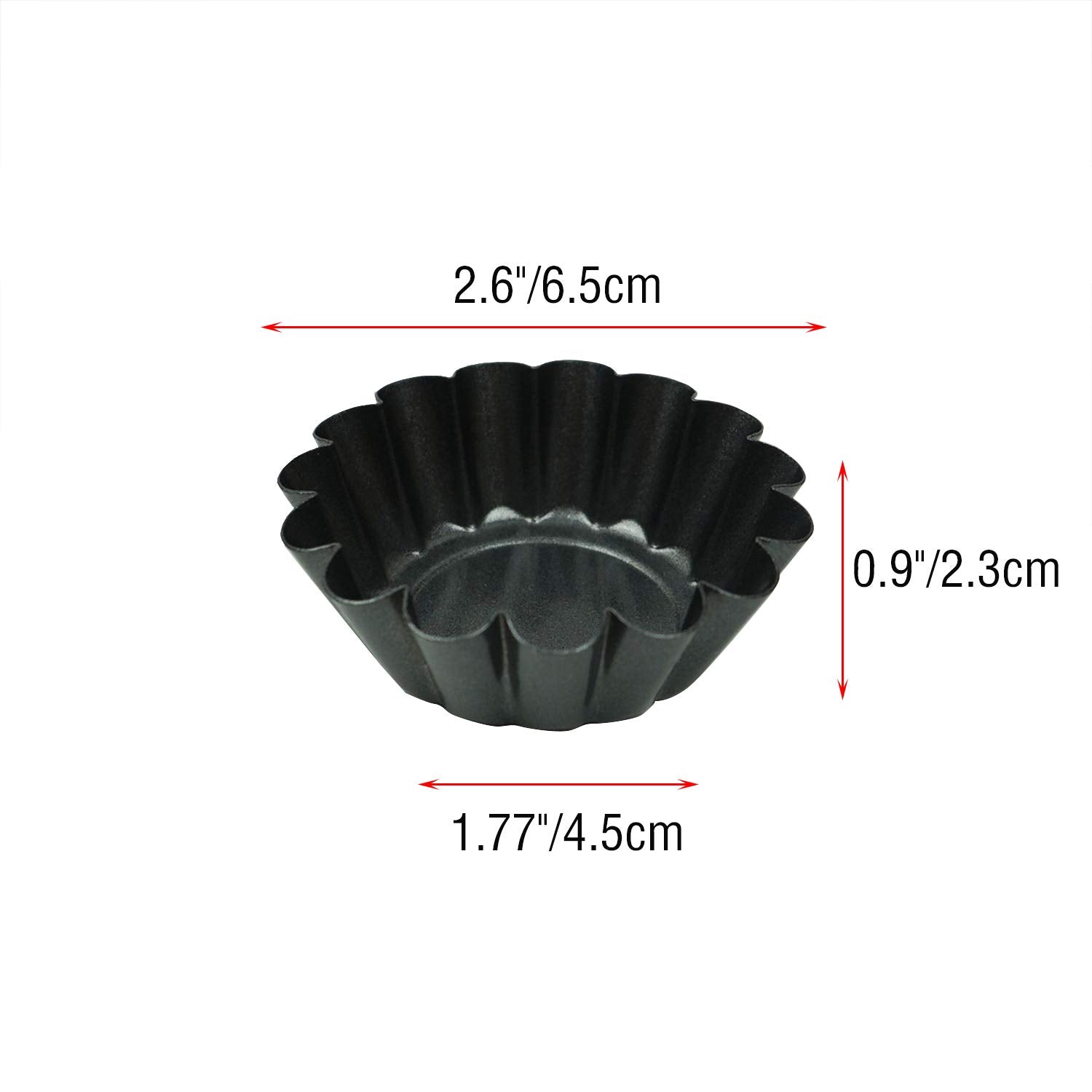 Proshopping 12 Packs Min Egg Tart Pan, Non-Stick Carbon Steel Egg Tart Molds,Tartlet Tins,Mini Pie Mould, Muffin Cupcake Pudding