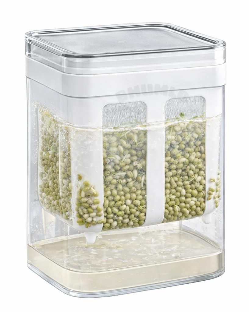 Bhumlo Sprout Maker For Kitchen | Seed Sprouter Container Box | Mung Bean Sprouting Jar With Drain Tray | Bpa Free Sprouts Maker