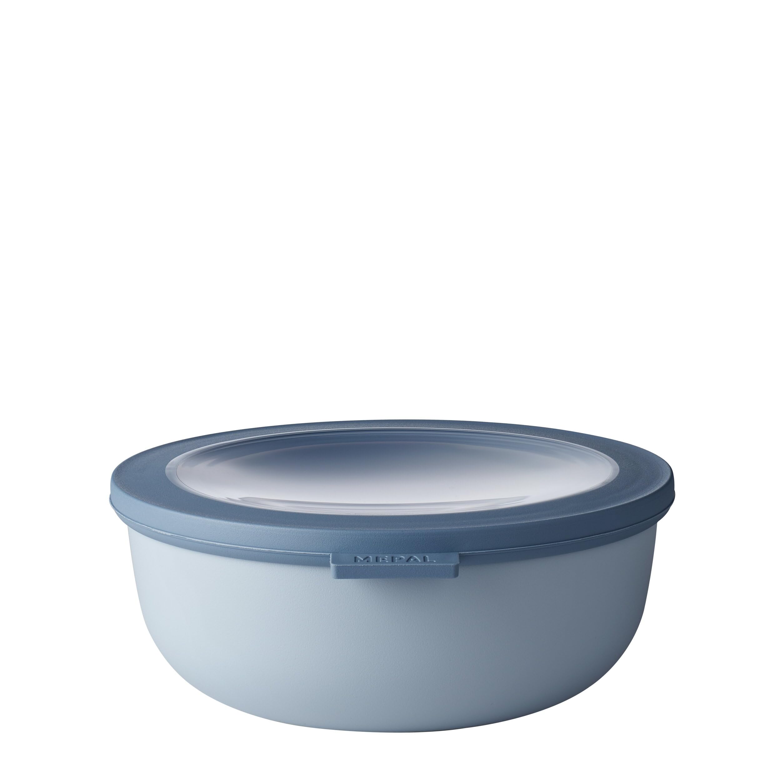 Rosti Mepal RST62120BLU Cirqula Multi Food Storage and Serving Bowl with Lid  Low 1.3 Quart  Nordic Blue