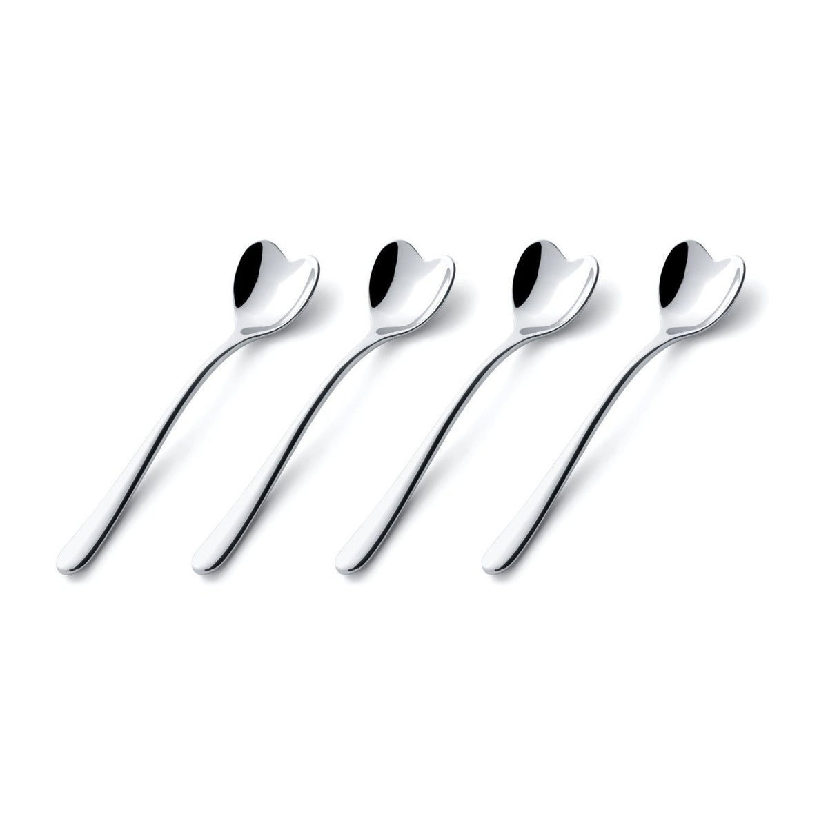 Alessi Ammi01Cus4 Big Love - Design Ice Cream Spoons Set In 18/10 Stainless Steel, Mirror Polished, 4 Pieces