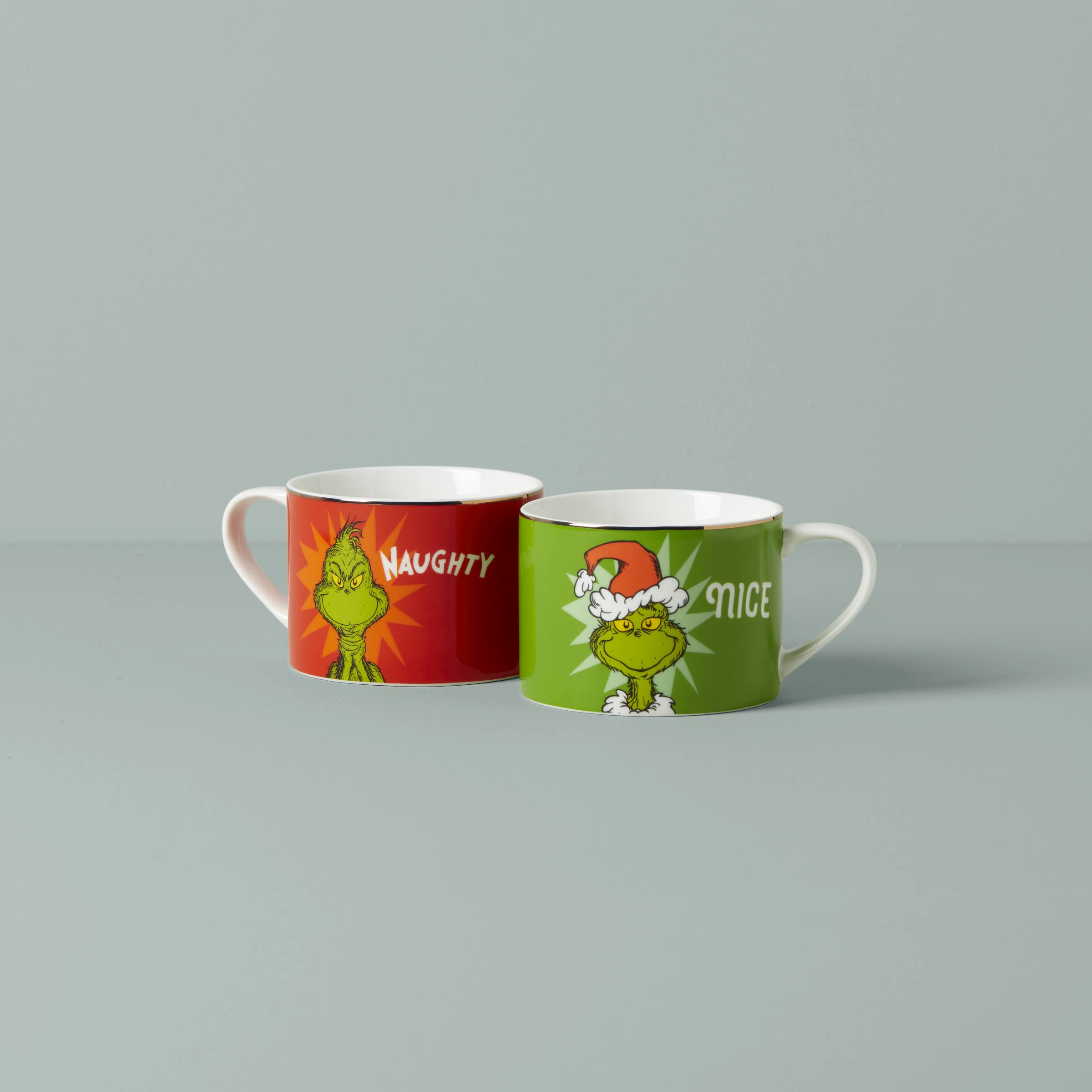 Lenox 894171 Merry Grinchmas Naughty & Nice Mugs
