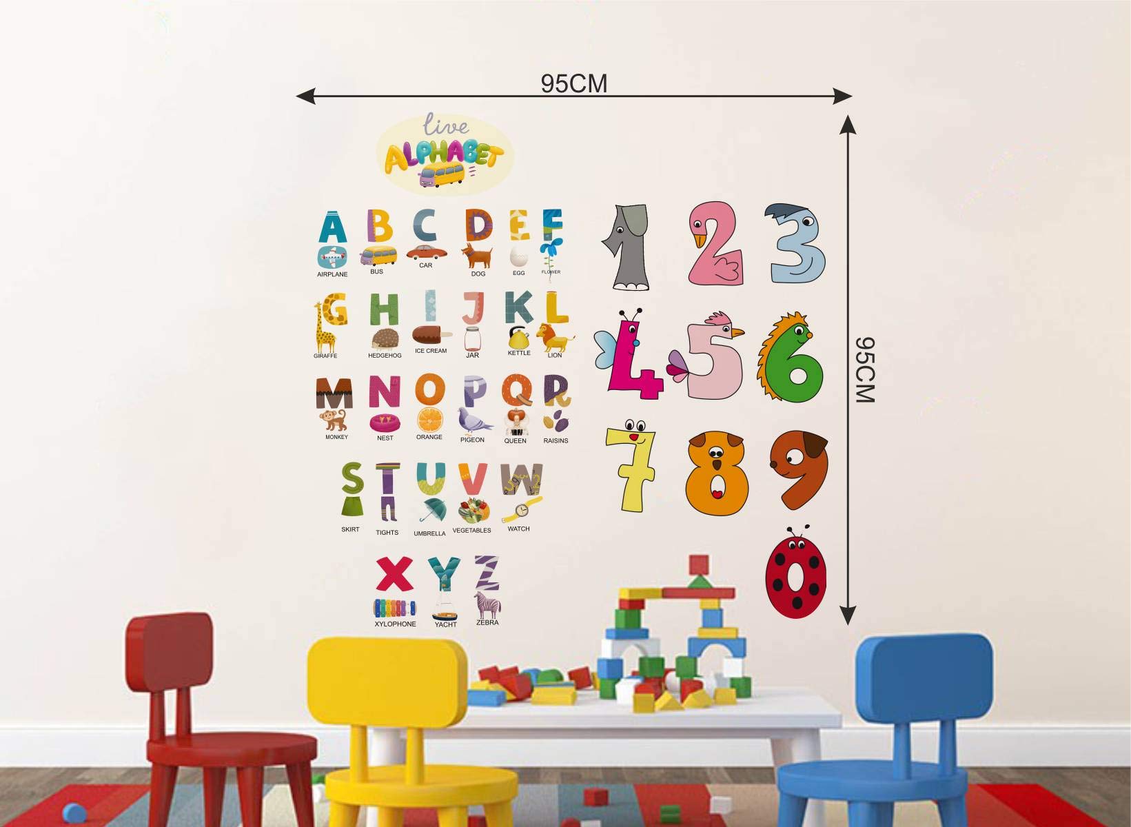 Rawpockets Vinyl Cartoons Wall Sticker, 0.39 x 37.4 x 37.4 Inches, Multicolour