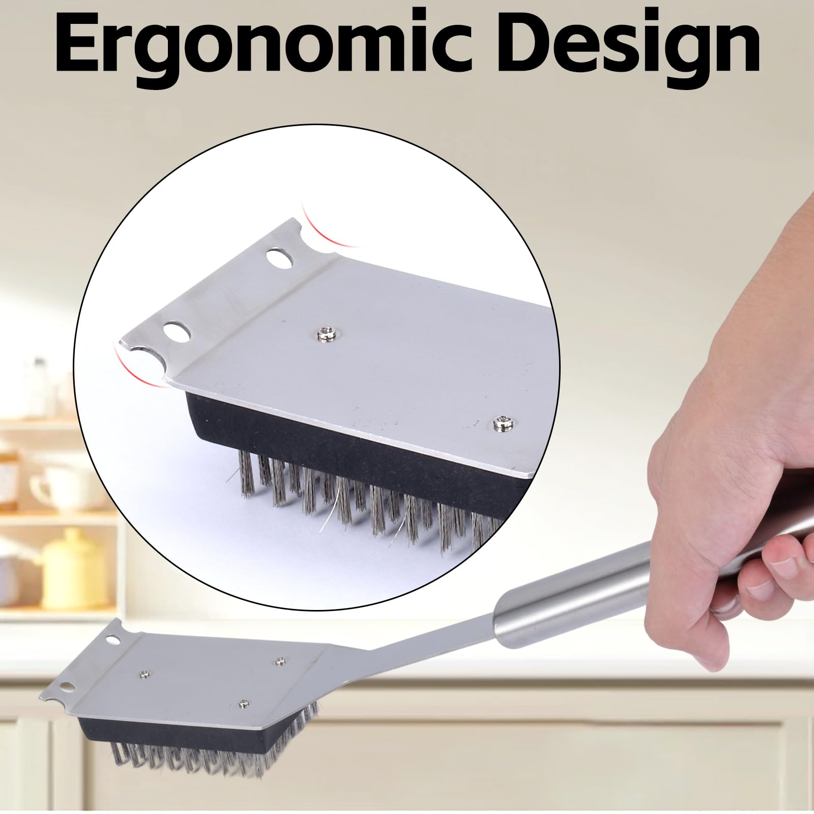 2 Pack Grill Brush And Scraper, 16.5    & 14    Wire Bbq Grill Brush For Outdoor Grill, 304 Stainless Steel Cleaning Brush Bbq G