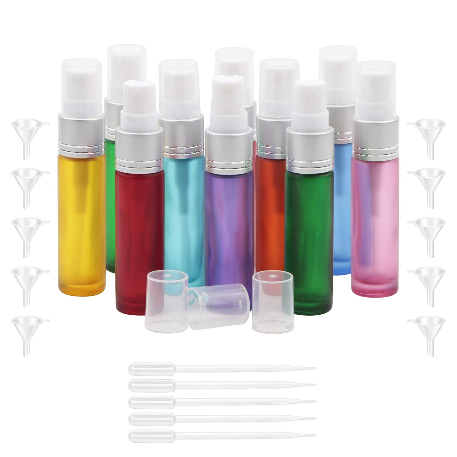 Kesell 10Pack 10ml Frosted Glass Spray Bottle, Fine Mist Atomizer