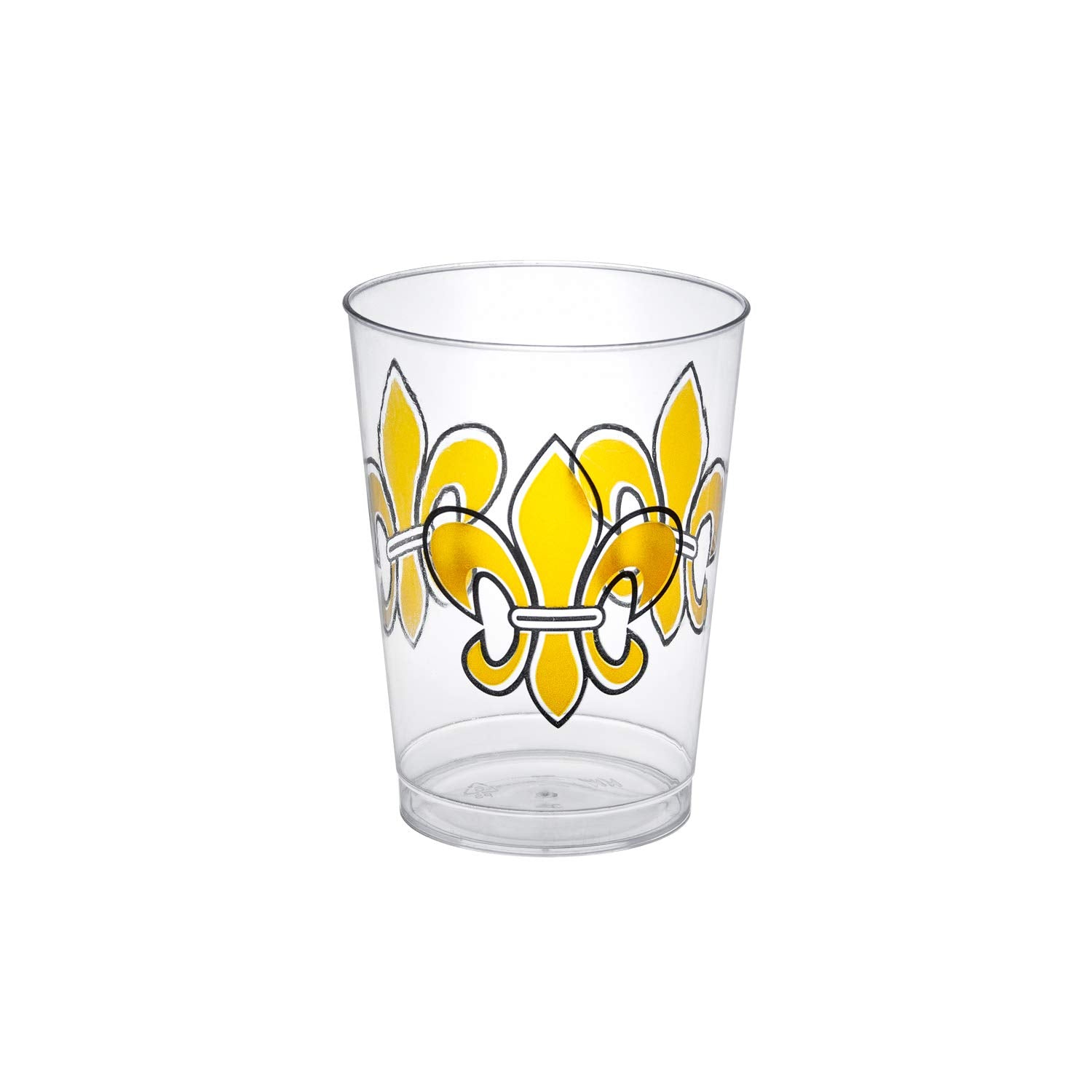 Party Essentials 20-Count Printed Hard Plastic 10 Oz Tumblers/, Fleur De Lis Cups, Clear
