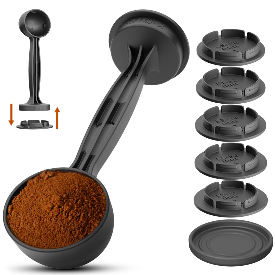 Koffee Zen Espresso Scoop With Tamper, 5 Espresso Tamper Sizes Included (49Mm - 58Mm), Coffee Scoop Measuring Spoon (1 & 2 Tbsp)