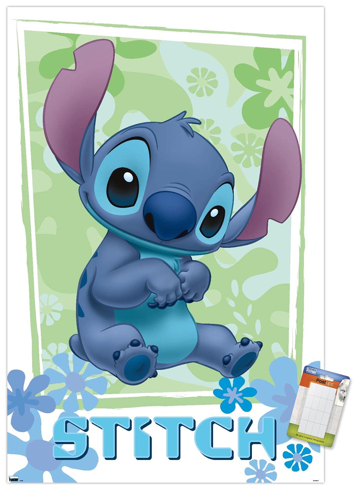 Trends International Disney Lilo And Stitch - Flowers Wall Poster, 22.375'' X 34'', Premium Poster & Mount Bundle
