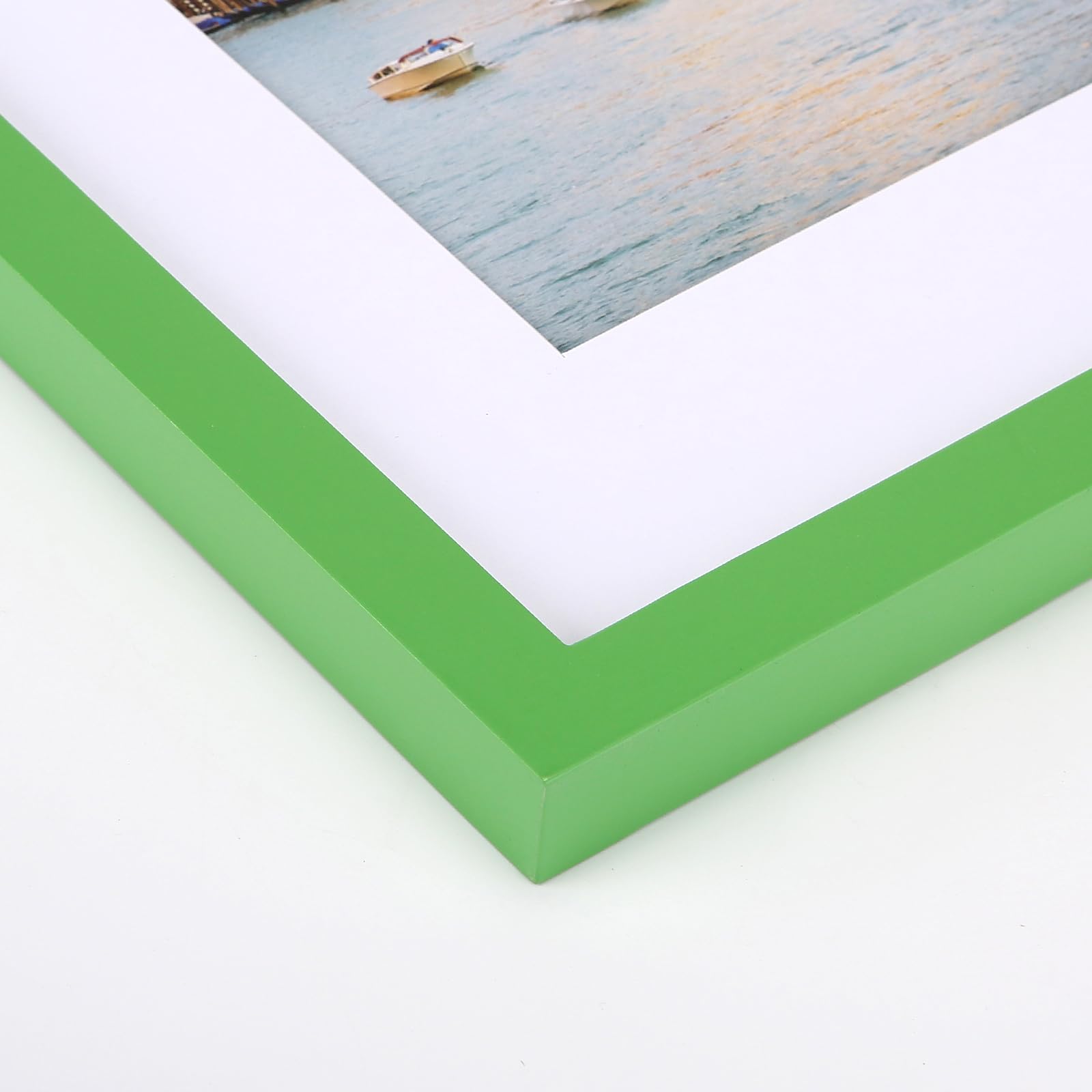 wyooxoo 8x10 Picture Frames Set of 4 Green Made of Solid Wood Photo Frames Colorful Frame with HD Plexiglass, Wall Mount and Tab