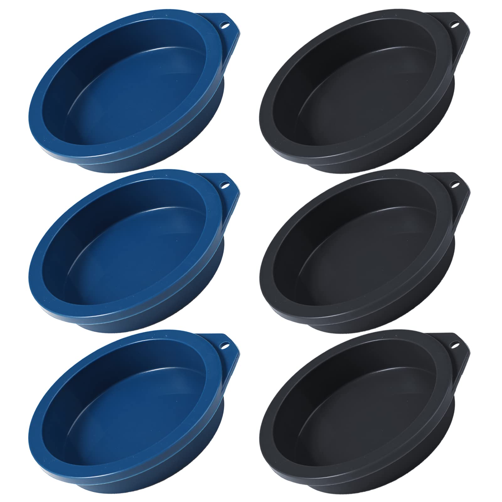 Webake Air Fryer Egg Mold 6Pcs Round Silicone Molds For Baking Muffin Top Pan 4 Inch Mini Pancake Mold For Cake, Muffin Top