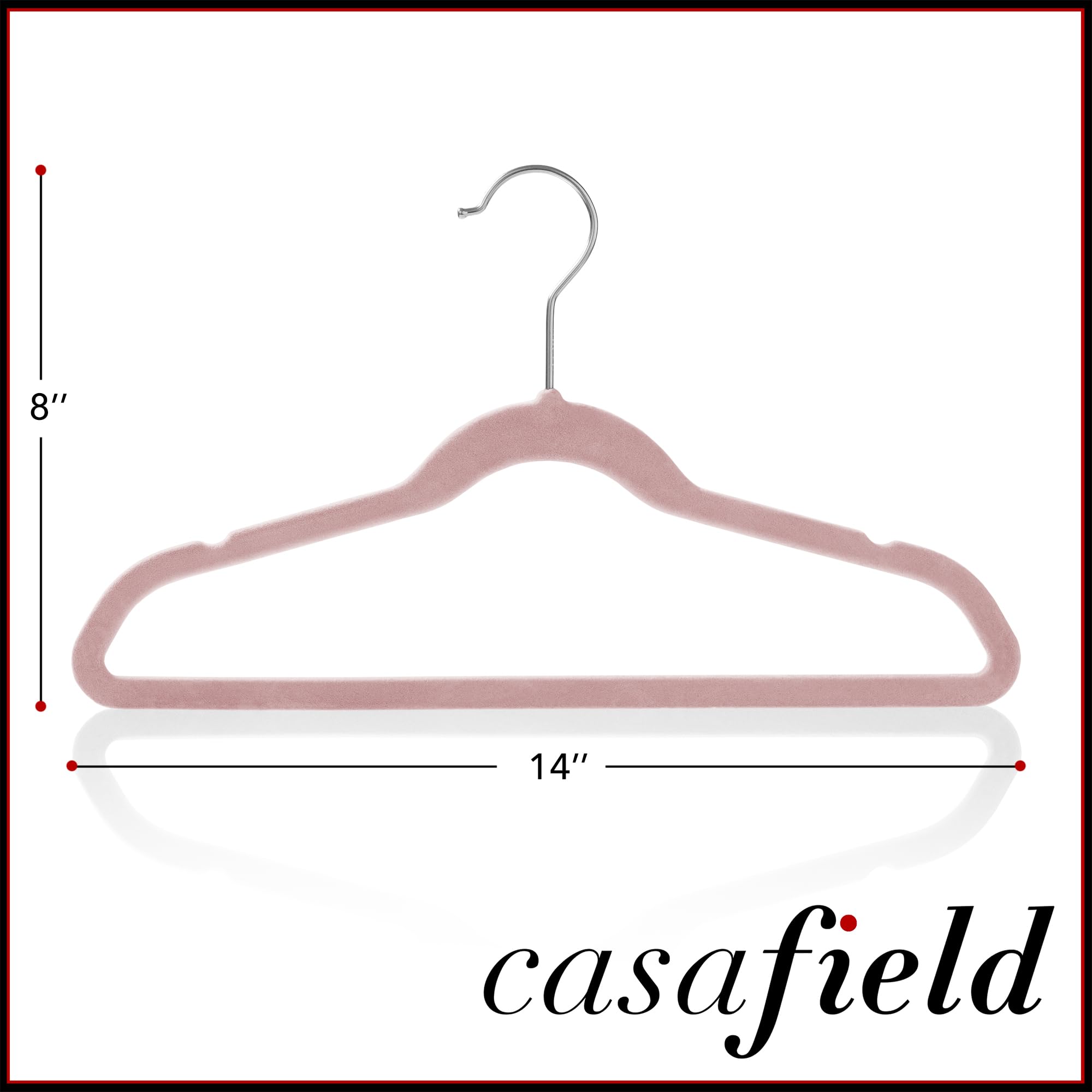 Casafield 100 Velvet Kid'S Hangers - 14'' Size For Children'S Clothes - Light Pink