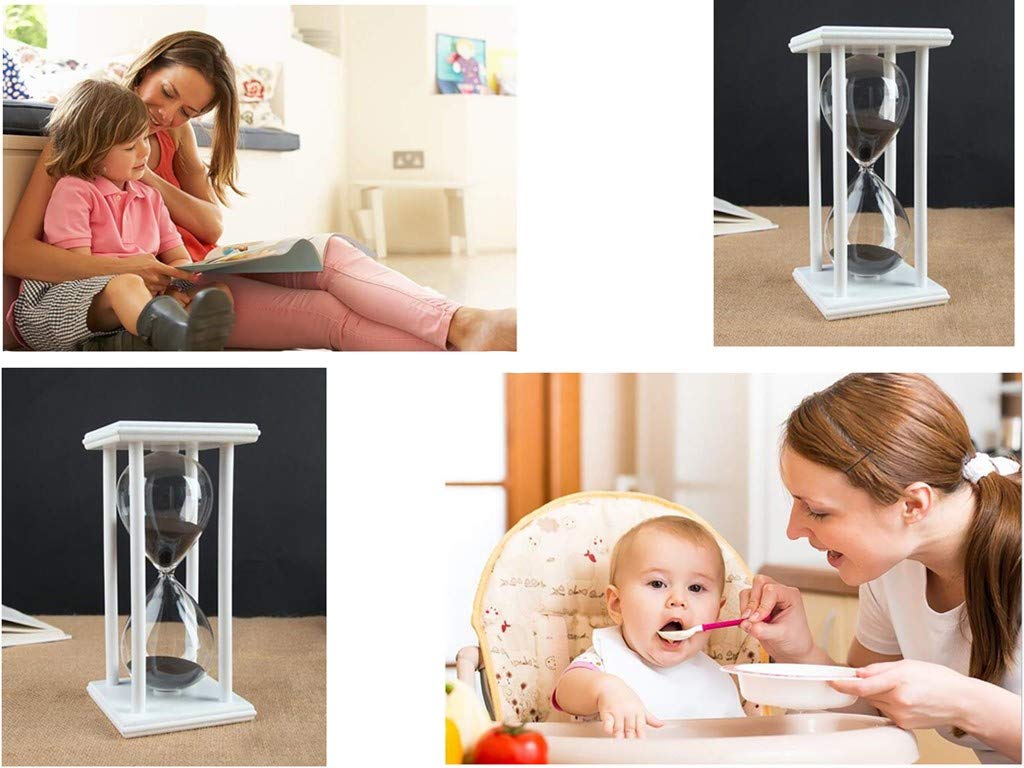 Hourglass Timer for 45 Min Sandglass Timer 45 Minutes Decoration Festival Ornament for Kitchen Restaurant Living Room Home Closet Office Desk Bedroom Party Christmas New Year Black