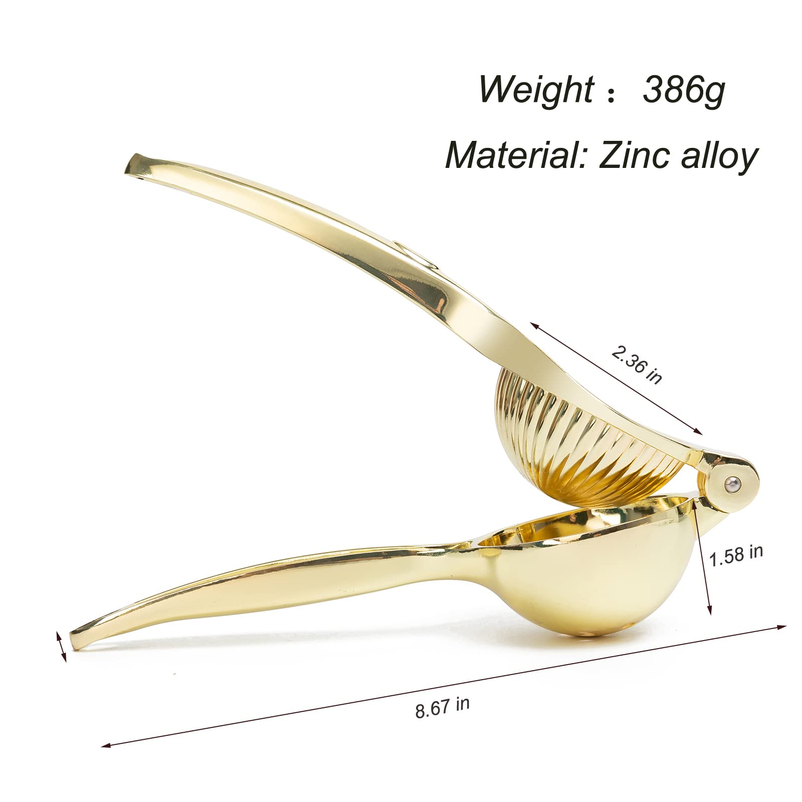 Agirlvct Lemon Squeezer, Heavy Duty Zinc Manual Lemon Juicer, Threaded Groove Fresh Small Oranges Limes Juicer Hand Press Manual