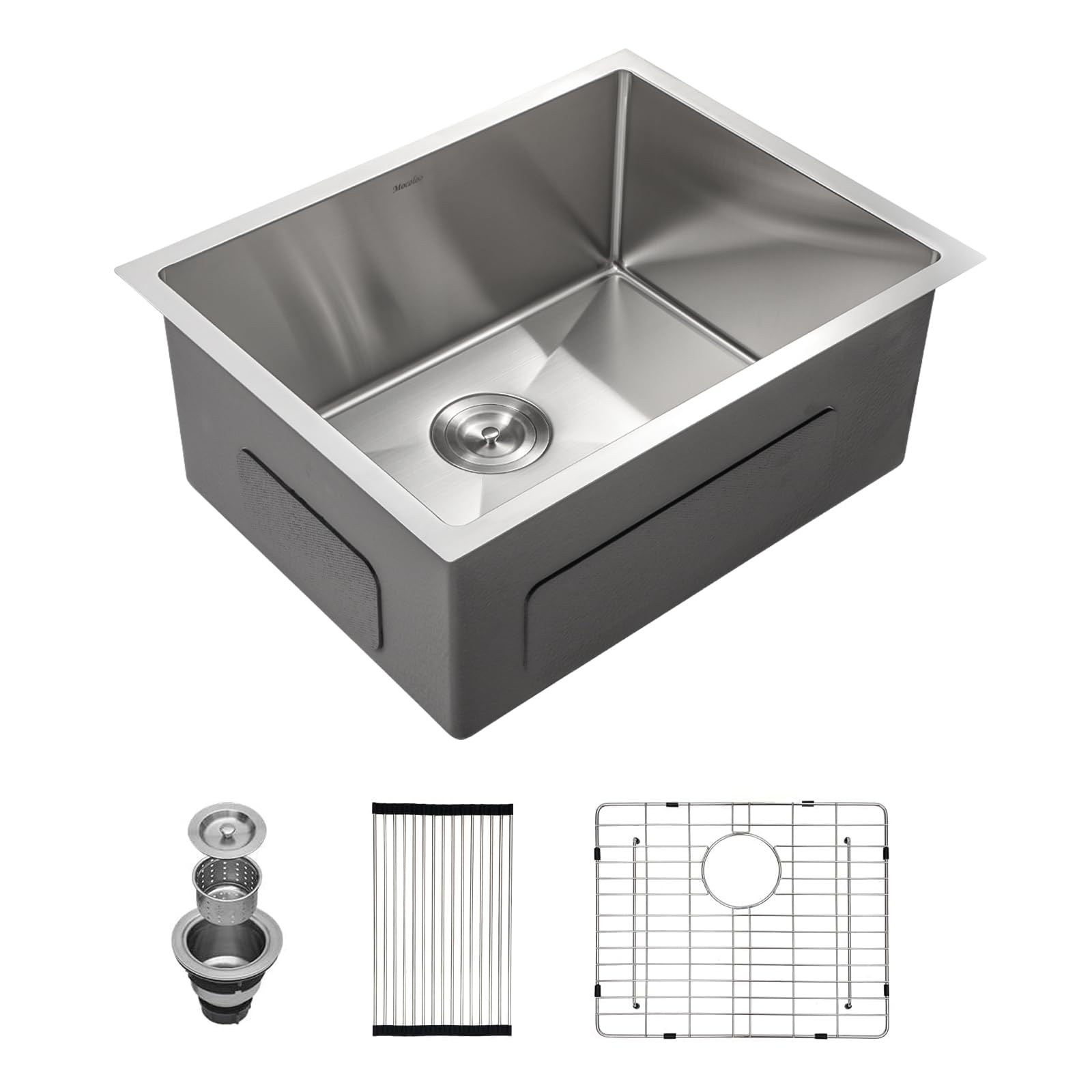 Mocoloo 23 Undermount Bar Sink - 23x18 Inch Stainless Steel Kitchen Sinks 16 Gauge Single Bowl 10 Deep Undermount Laundry Room