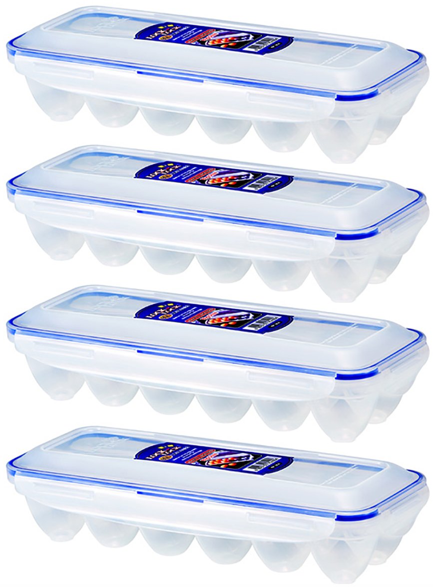 Lock & Lock Eggs Dispenser, Holder for 12 Eggs, Set of 4
