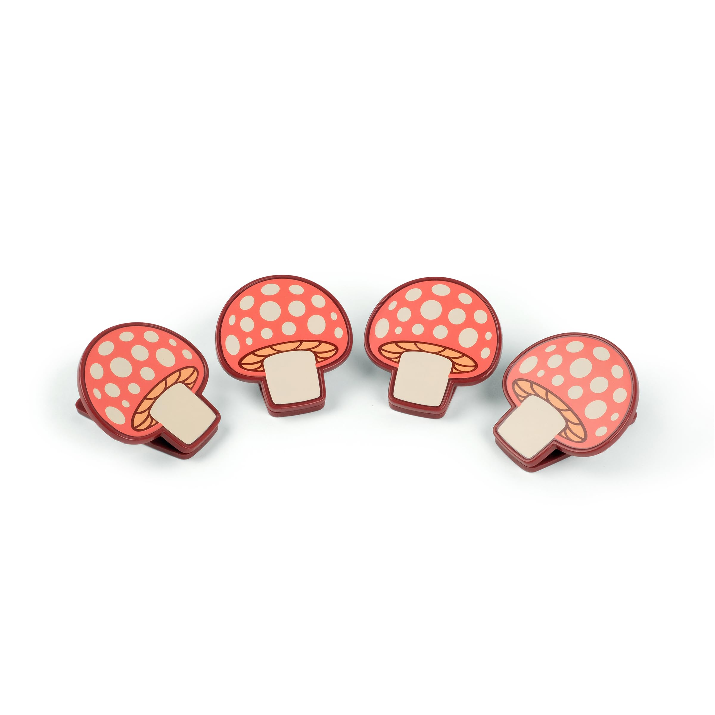 Genuine Fred Shroomates, Mushroom Bag Clips, Set Of 4