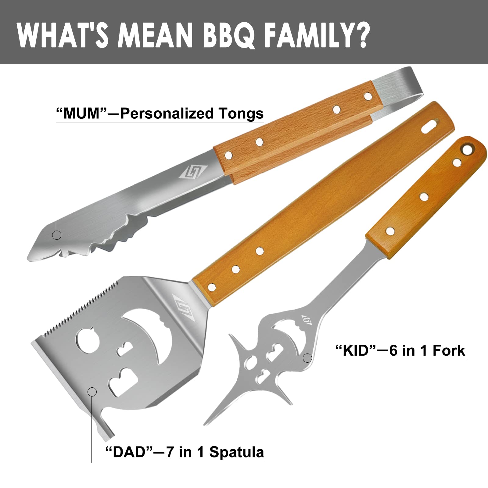Steven-Bull S Bbq Tools Grill Set, Extra Long Bbq Accessories,Grill Accessories For Outdoor Grill,Best Bbq Grilling Gifts For Me