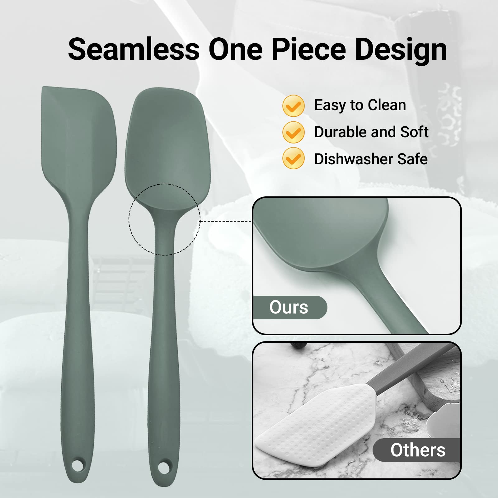Jliup Silicone Spatula Set Of 6, Rubber Spatulas Silicone Food Grade, Kitchen Utensils Set Heat Resistant Nonstick Easy To Clean
