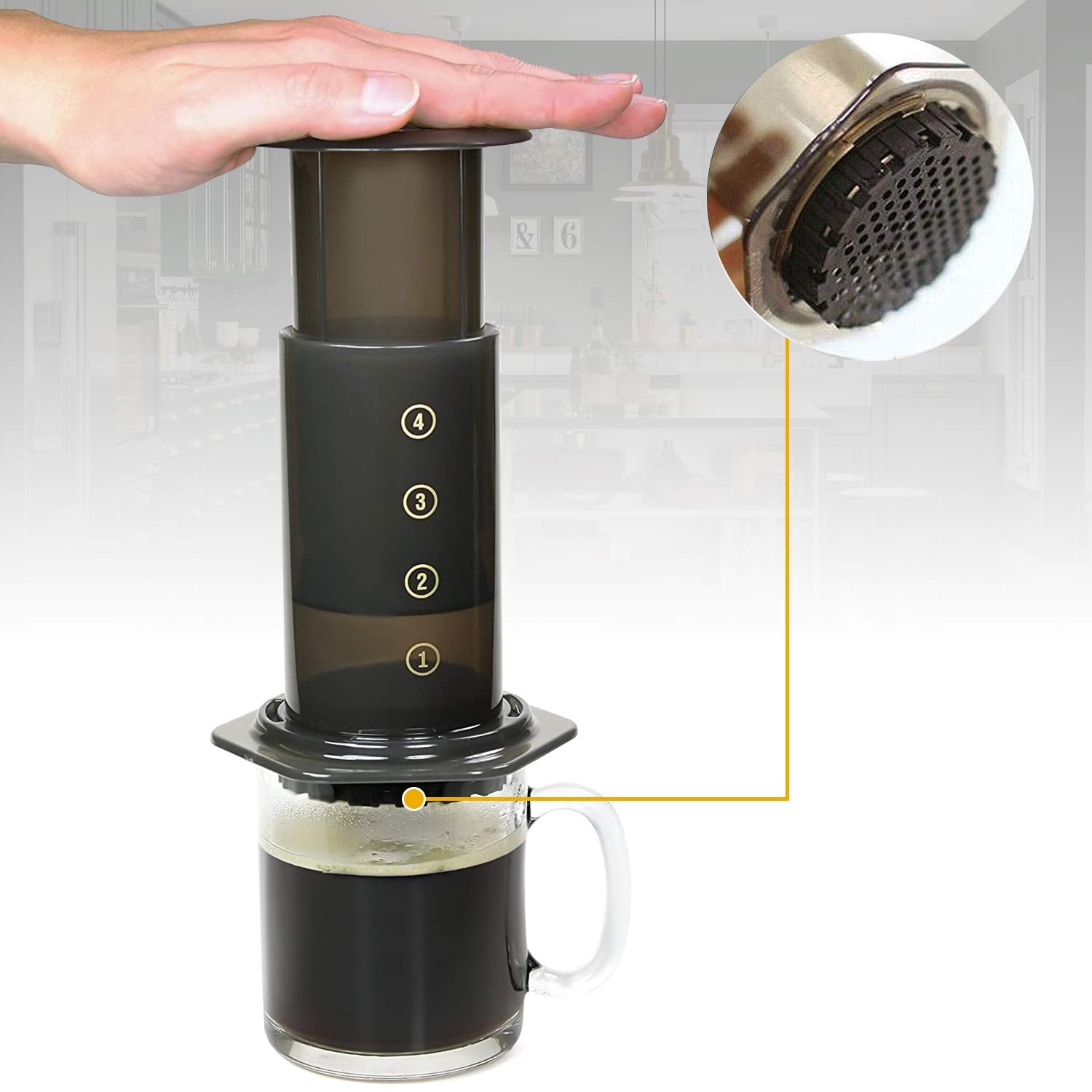 Cenipar Coffee Filter Cap Replacement For Aero-Press Coffee Maker(180 DAYS WARRANTY)-1 Pack