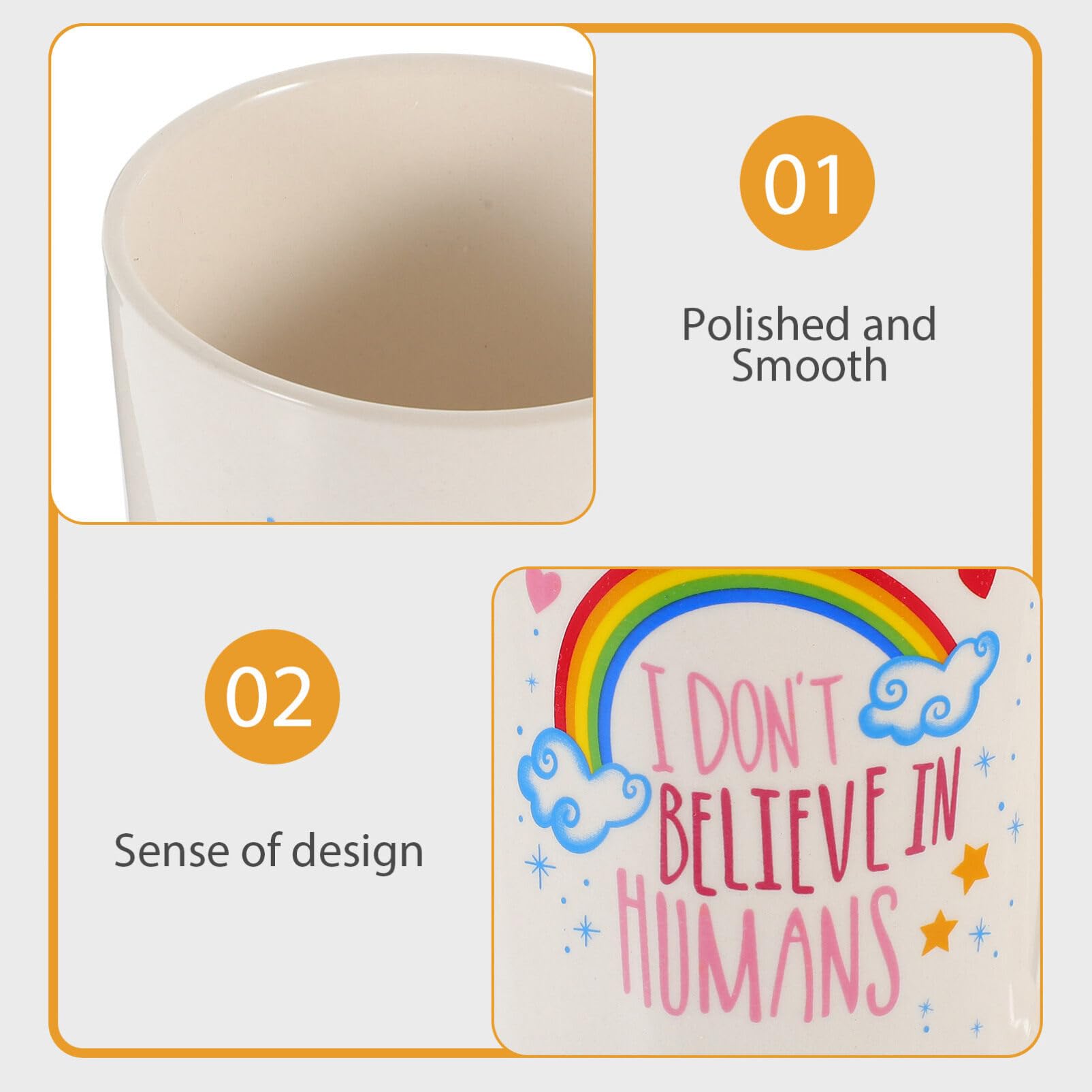 Hemoton 3D Unicorn Coffee Mug, 12Oz/350ml Cute Unicorn Ceramic Mug for and Adults (I dont Believe in Humans)