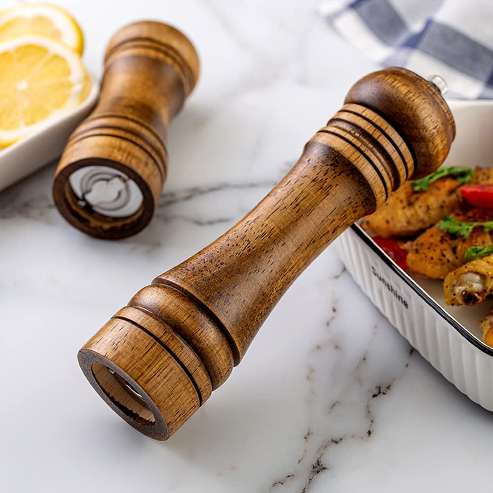 Uuyyeo Wooden Pepper Grinder Mill Manual Salt Grinder Refillable Pepper Mill Shaker Spice Grinder With Adjustable Coarseness 5 I