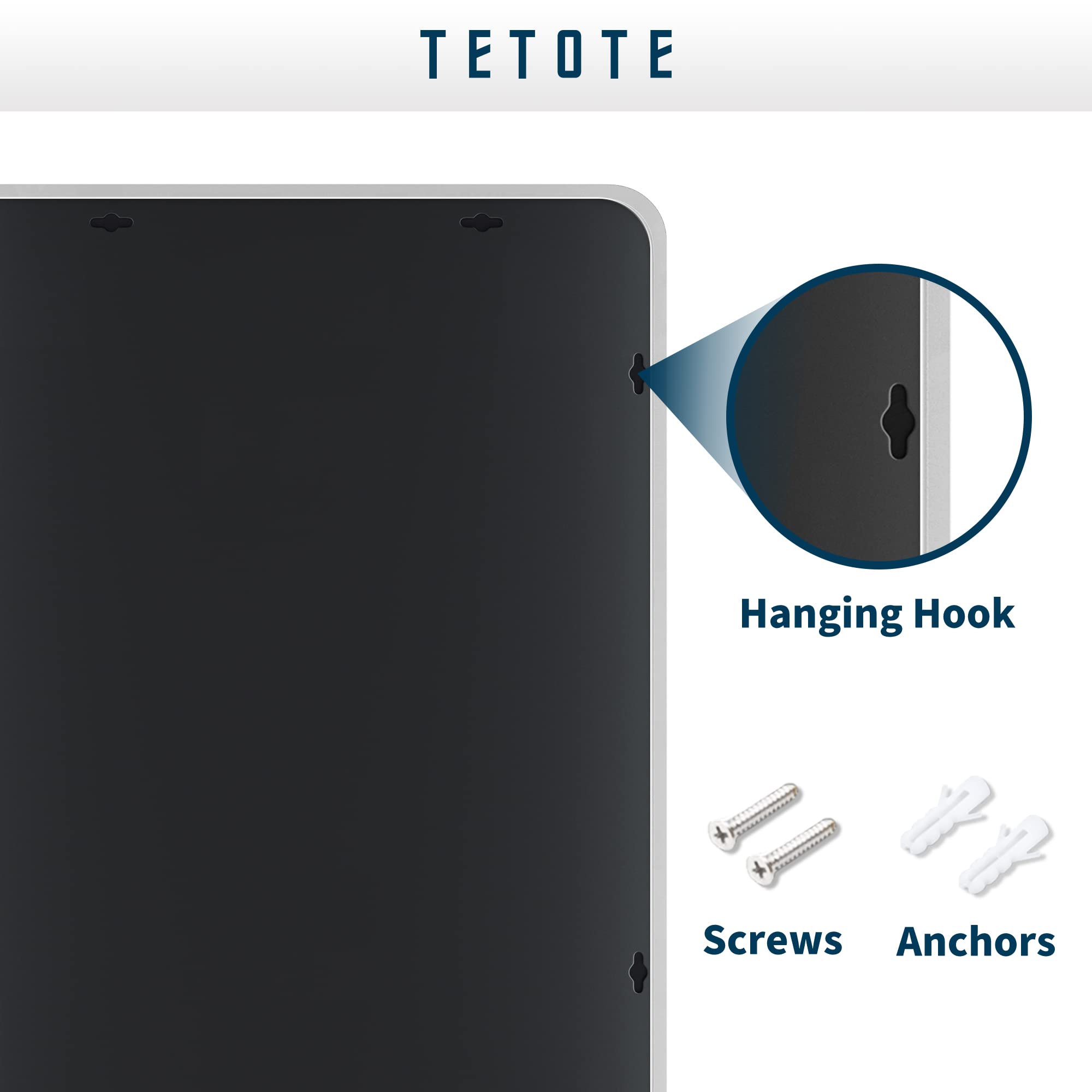 Tetote 48 X 36 Inch Silver Mirrors For Bathroom, Brushed Nickel Framed Rectangular Modern Farmhouse Large Vanity Mirror For Wall