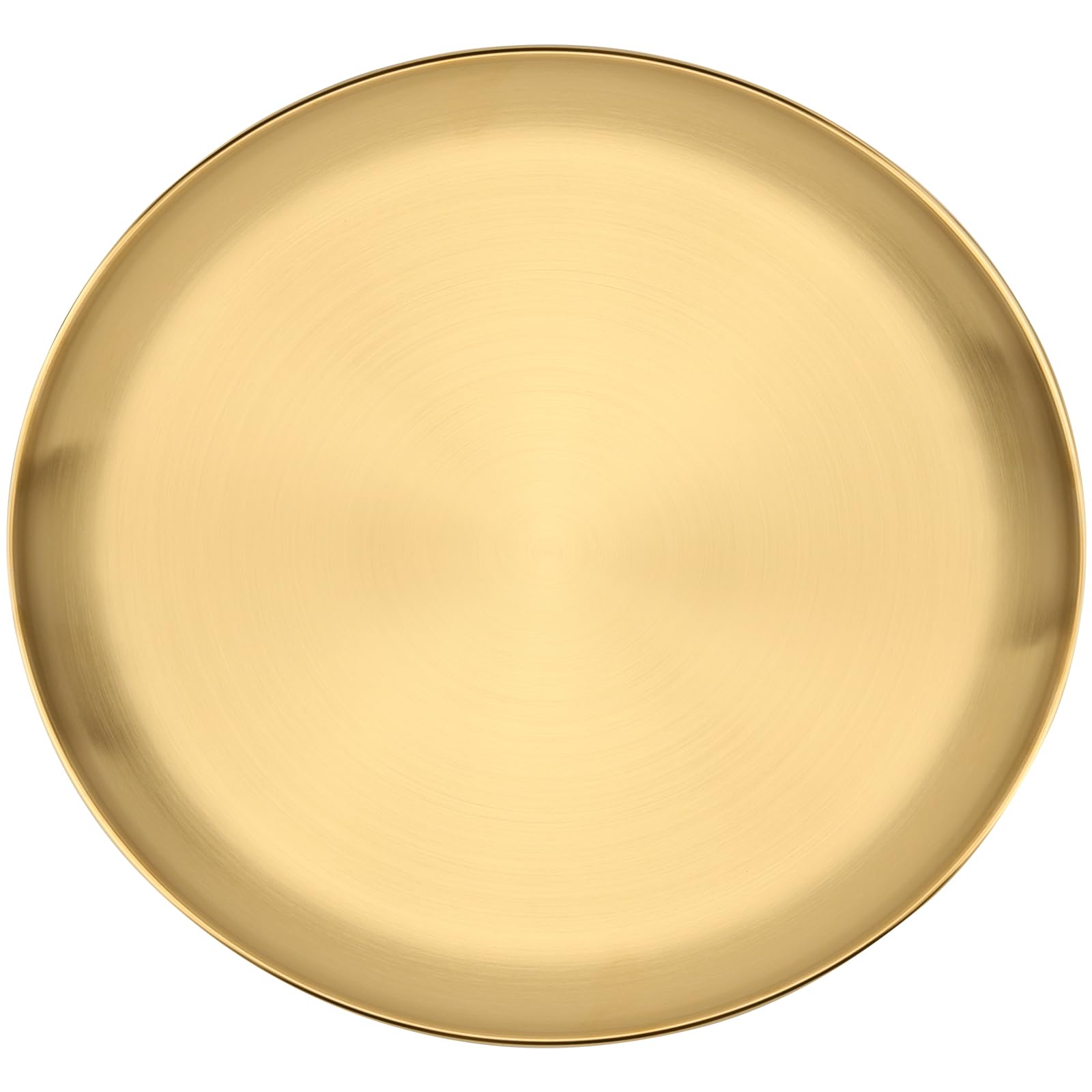 Joikit 6 Pack 10 Inch Gold Stainless Steel Plate, Round Metal Dinner Plates, Kitchenware Dinner Dishes Serving Tray Large Campin