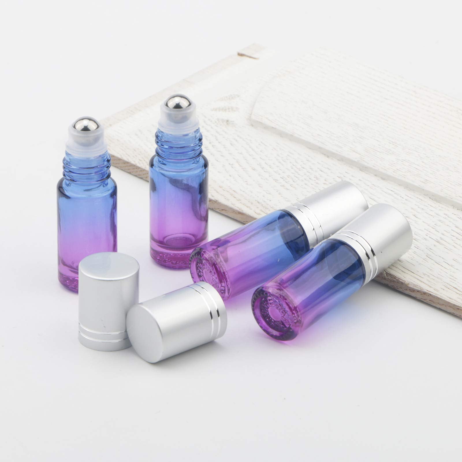 Ellbest 17Pcs 5Ml Rolling Glass Bottle For Essential Oil Small Roller Bottles With Stainless Steel Roller Balls&Funnels Reusable