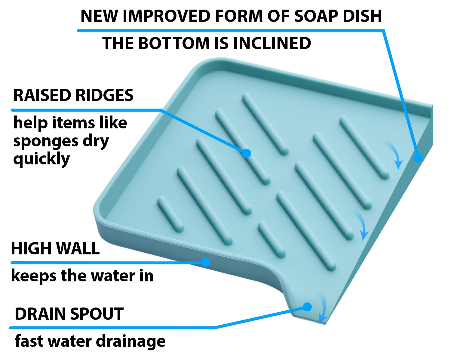 Ag Company 1 Pc Light Green Silicone Sink Tray For Dish Sponge Holder | Silicone Sponge Holder For Kitchen Sink | Soap Tray For