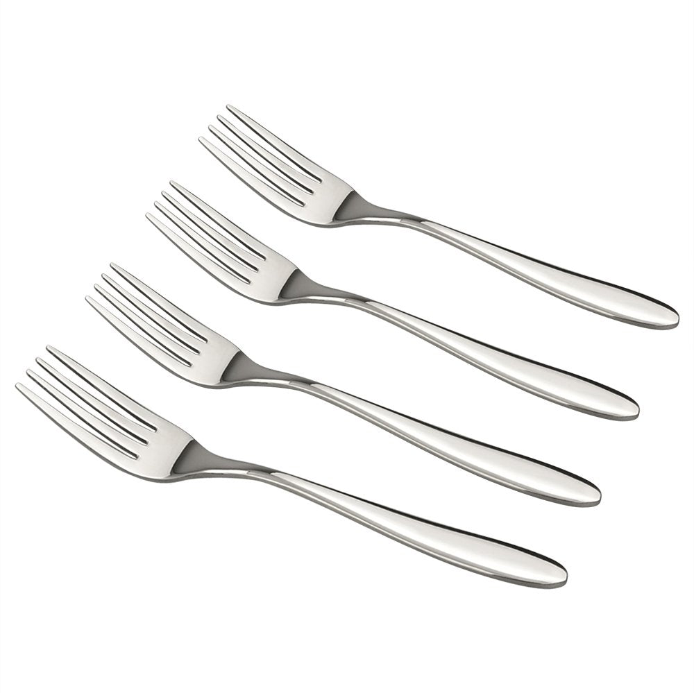Ramddy Dinner Fork Flatware Set, 18/10 Stainless Steel Table Forks, 12 Pieces, A