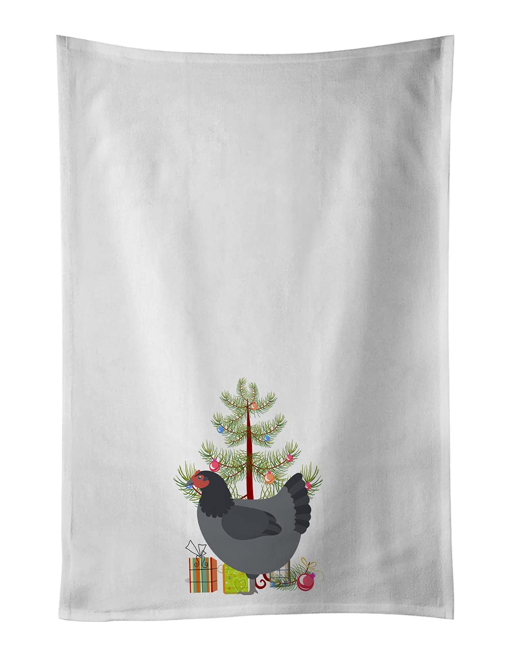 Jersey Giant Chicken Christmas White Kitchen Towel Set of 2