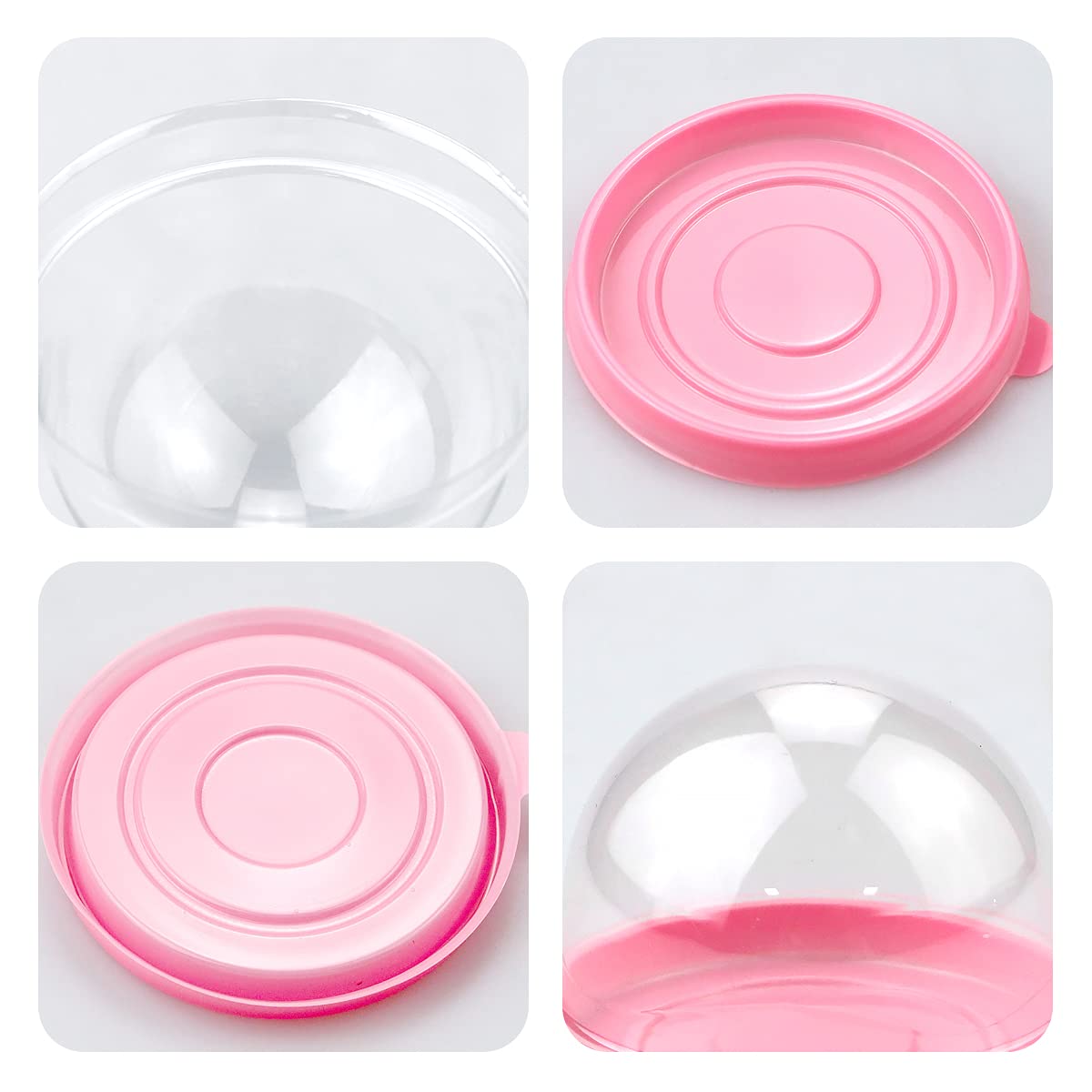 Pralb 100 Set 2.75X2.75X2 Inch Clear Plastic Mini Cupcake Boxes Muffin Pod Dome Muffin Single Container Box Wedding Birthday Gif