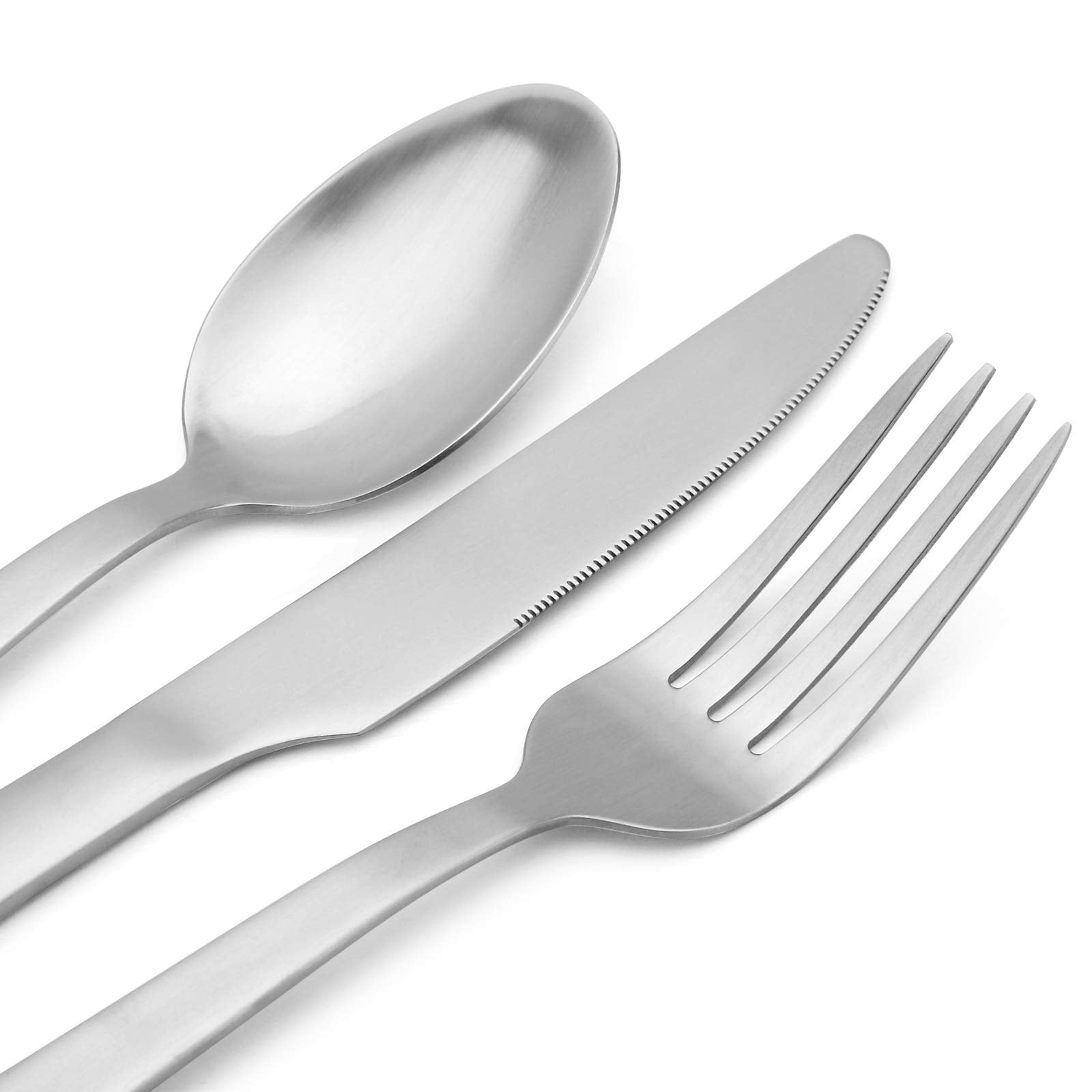 O.C.E. Matte Silverware Set, Stainless Steel Flatware Set, 20 Piece Tableware Cutlery Sets For Home Kitchen Restaurant, Service
