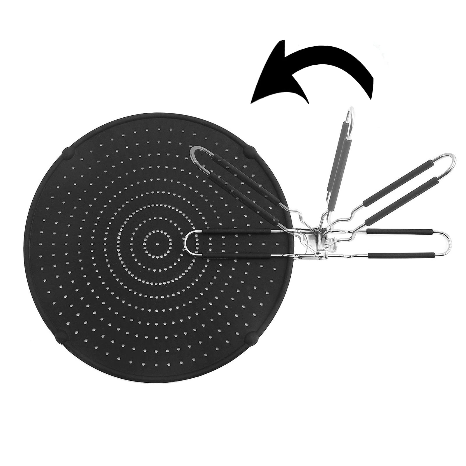 Frcctre 2 Pack Silicone Splatter Screen For Frying Pan, 13'' Versatile Grease Splatter Guard With Foldable Handle, Food Grade He