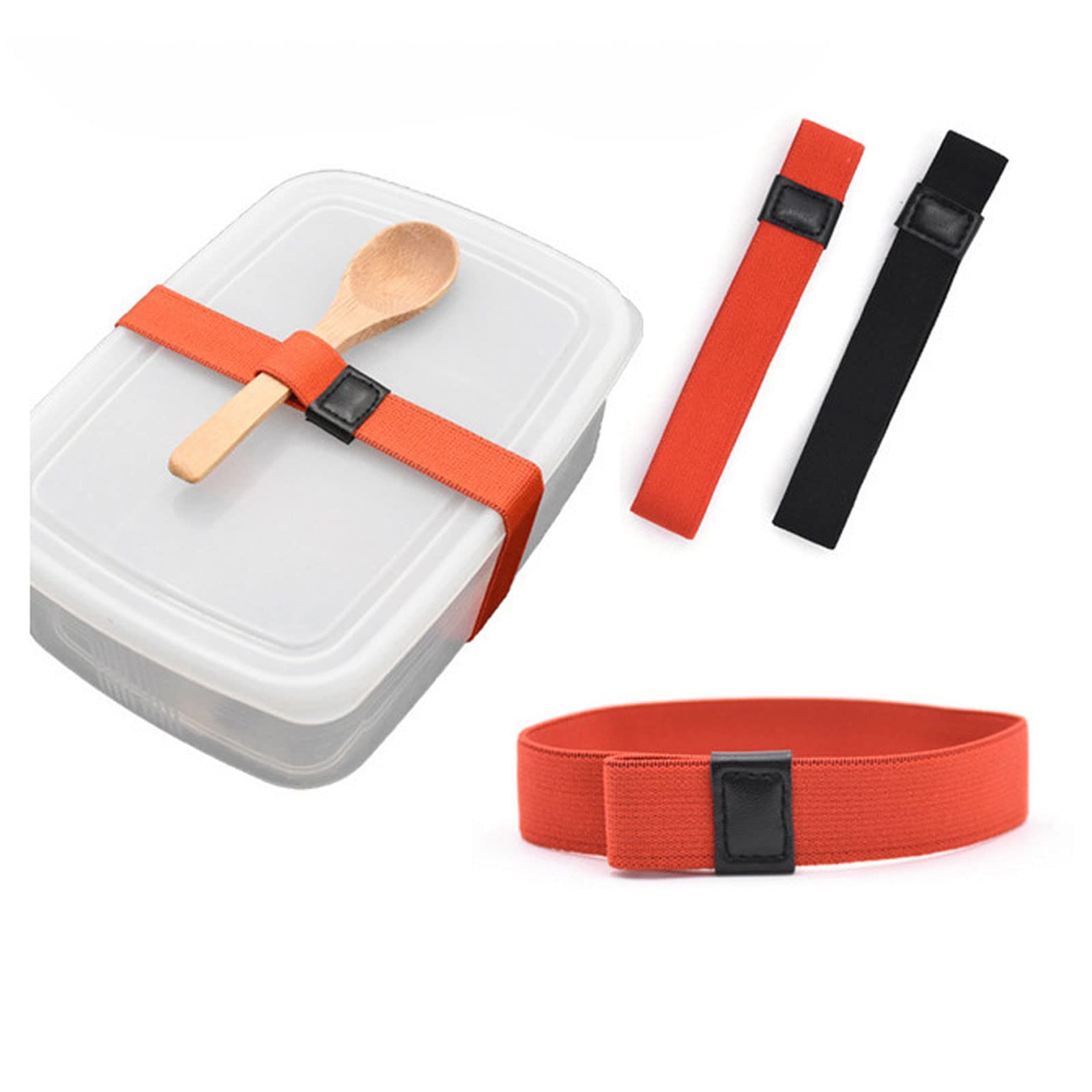 Hilsayum 10Pcs Lunch Box Elastic Belt Decorative Bento Straps Lunch Container Sealing Straps Elastic Belt For Camping Office