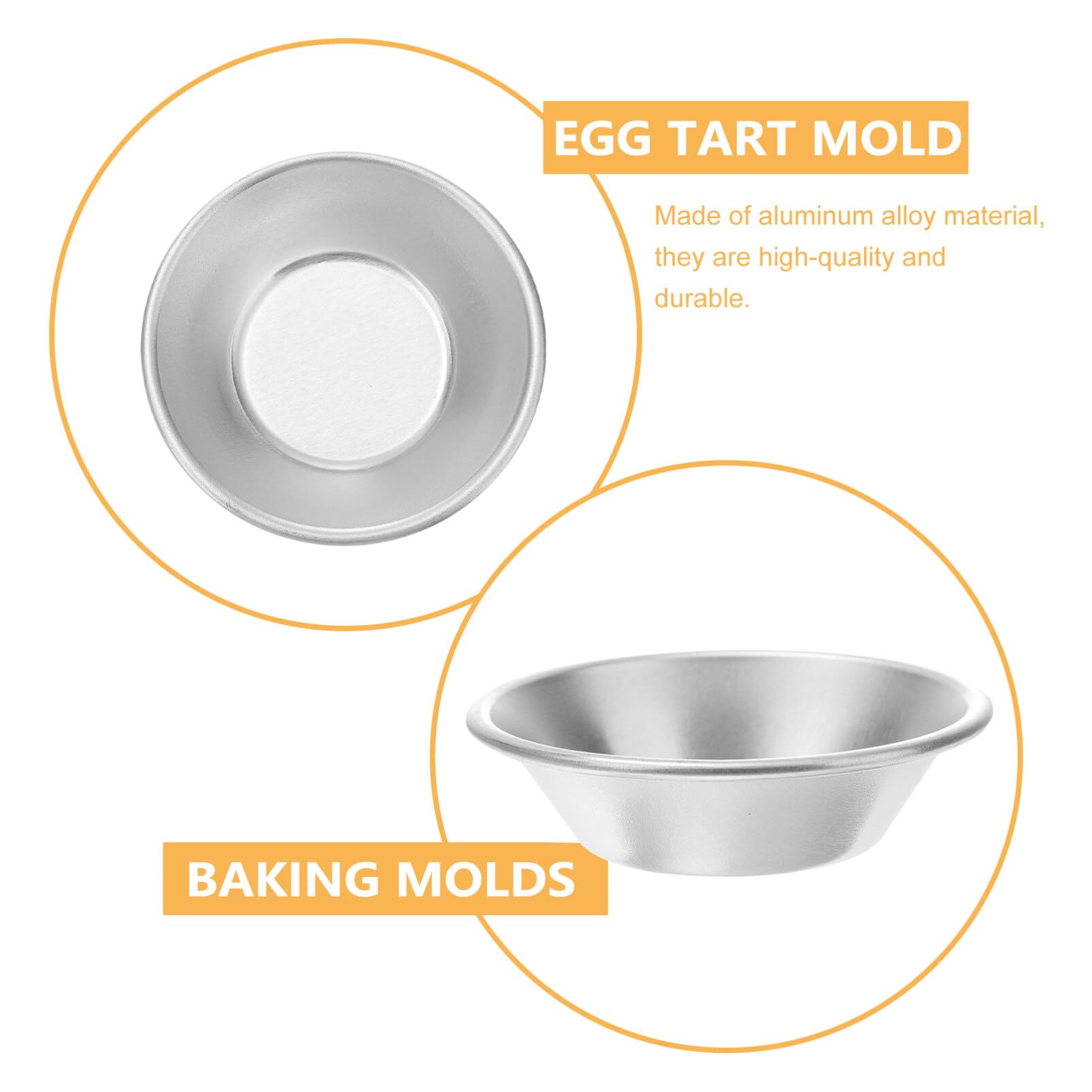 25 Pack Egg Tart Molds Aluminum Alloy Tartlets Dessert Mold Pans Tiny Pie Tin Puto Cup Bakeware Muffin Cupcake Cake Cookie Mold