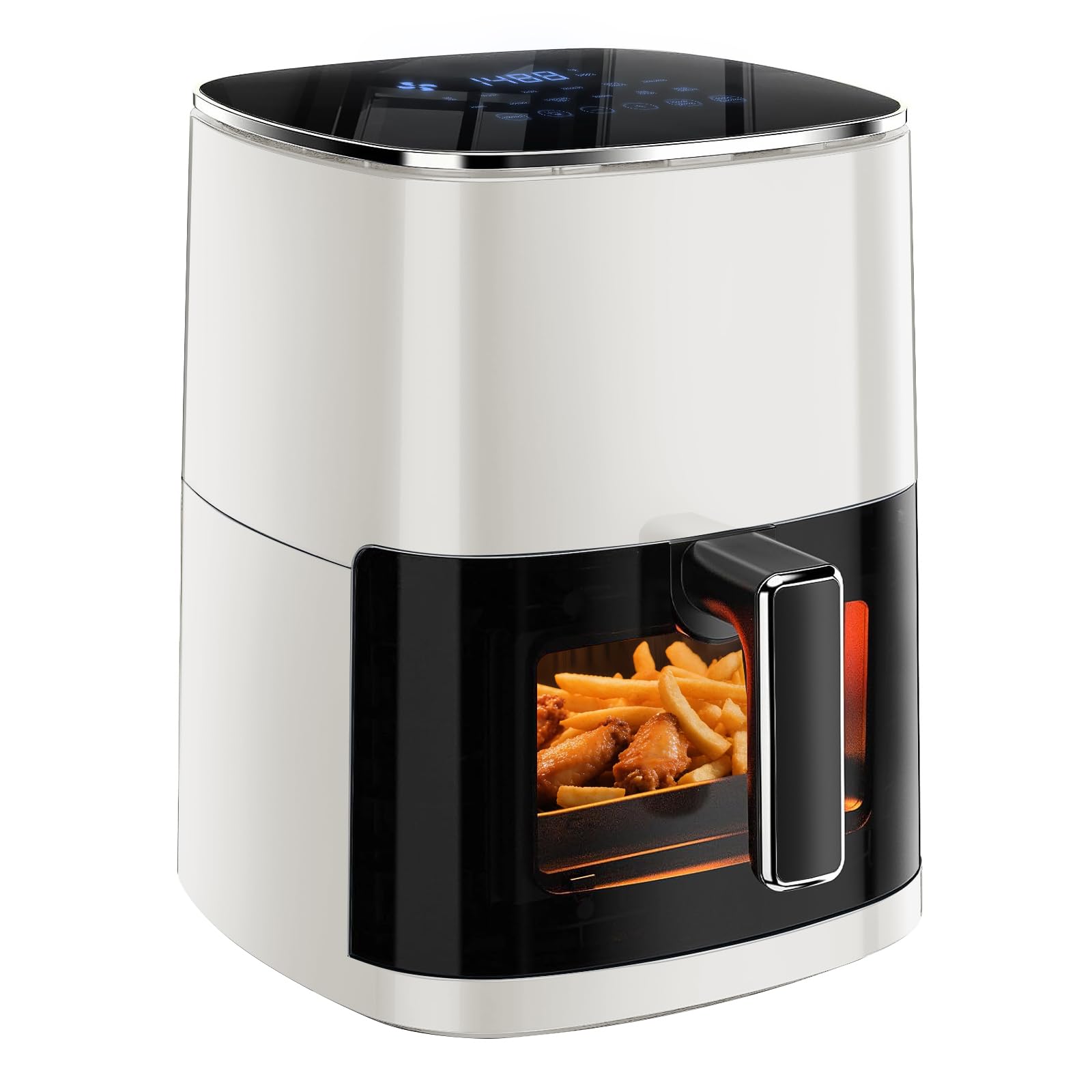 Simple Deluxe 8-in-1 Air Fryer 4 Qt, Digital Preset Airfryer with Visible Window, Nonstick and Dishwasher-Safe Basket for Chips,