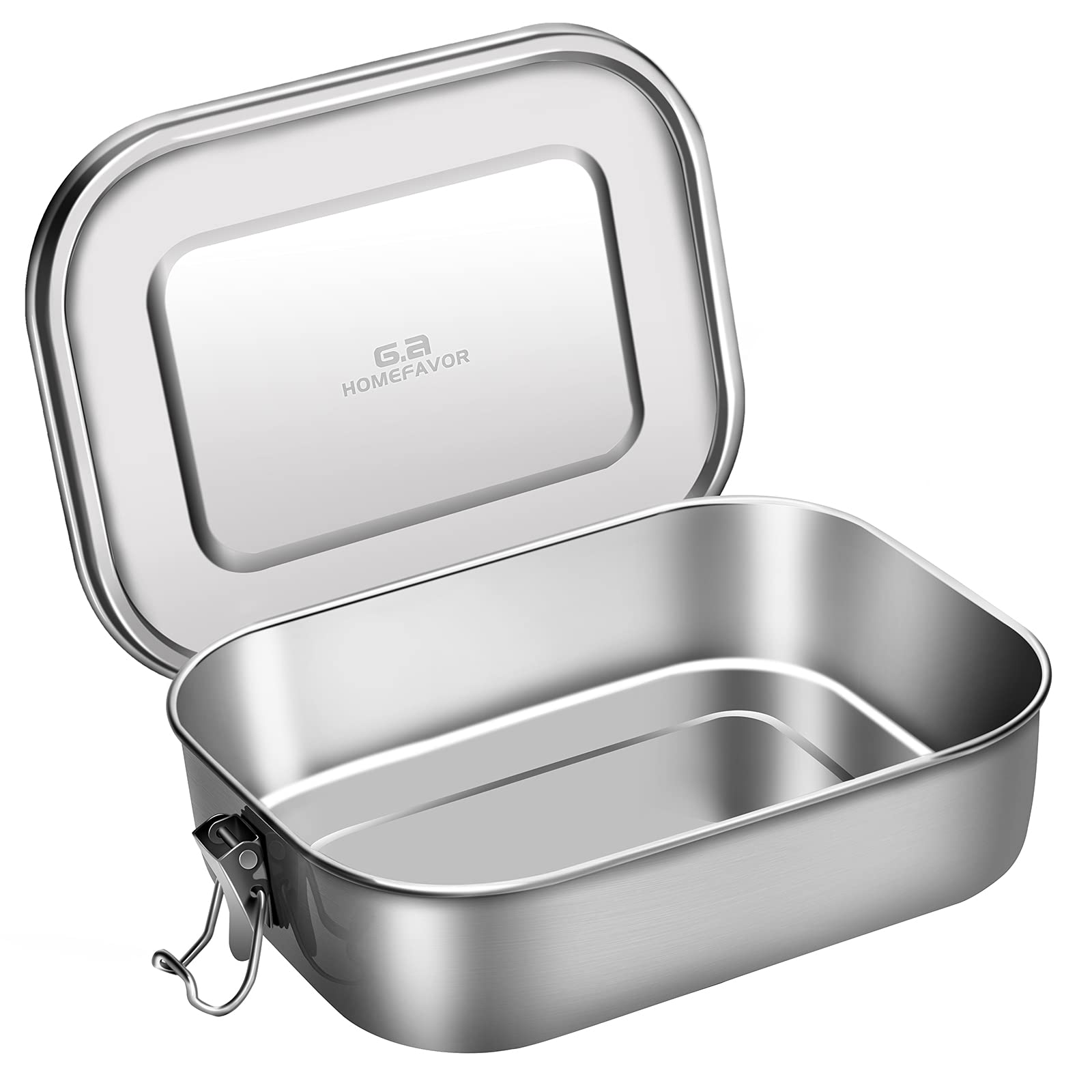 G.A Homefavor 304 Stainless Steel Lunch Box-1200Ml/40Oz Large Metal Leak Proof Lightweight Bento Container For Sandwich, Snack,