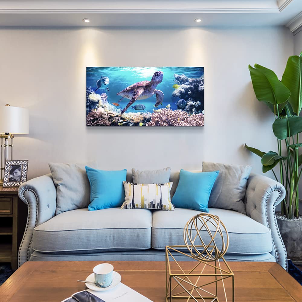 Canvas Wall Art For Living Room Large Size Family Wall Decorations For Bedroom Modern Bathroom Wall Decor Paintings Sea Turtles
