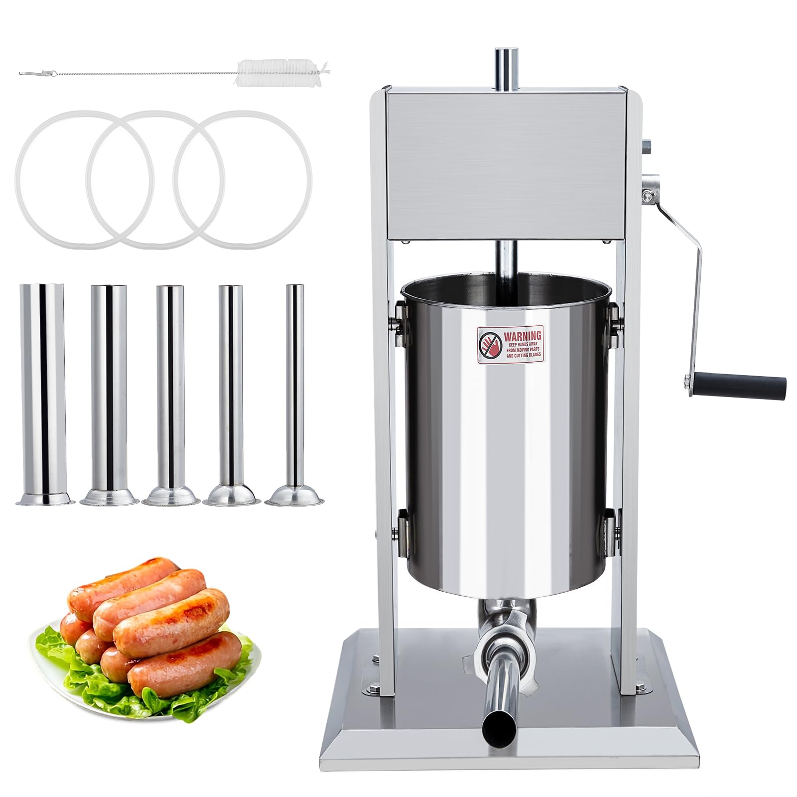 Sausage Stuffer, PeakPursuit Manual 11LBS/5L Sausage Maker Machine, Meat Stuffer with Dual Speed, Stainless Steel Heavy Duty Sau