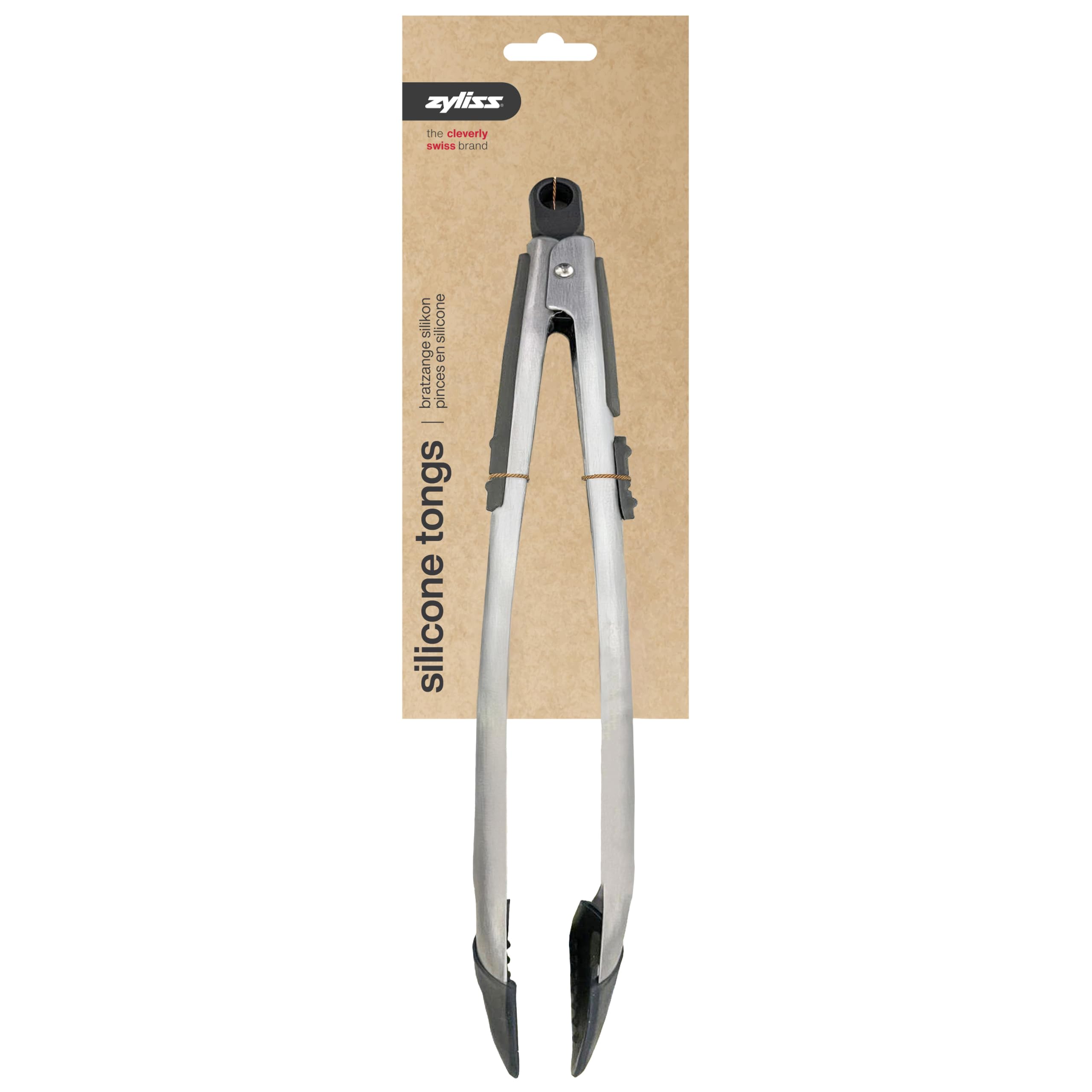 Zyliss Silicone-Tipped Tongs - Perfect for Healthy Cooking - Heat-Resistant Tongs with Ergonomic Grip - Locking Design for Kitch