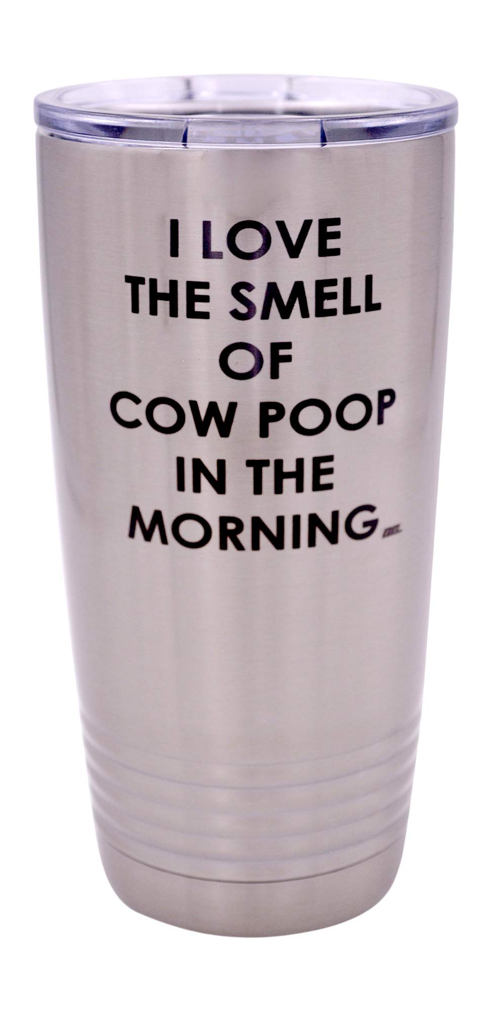 Rogue River Tactical Funny Farmer I Love The Smell Of Cow Poop In The Morning Large 20 Ounce Travel Tumbler Mug Cup W/Lid Sarcas