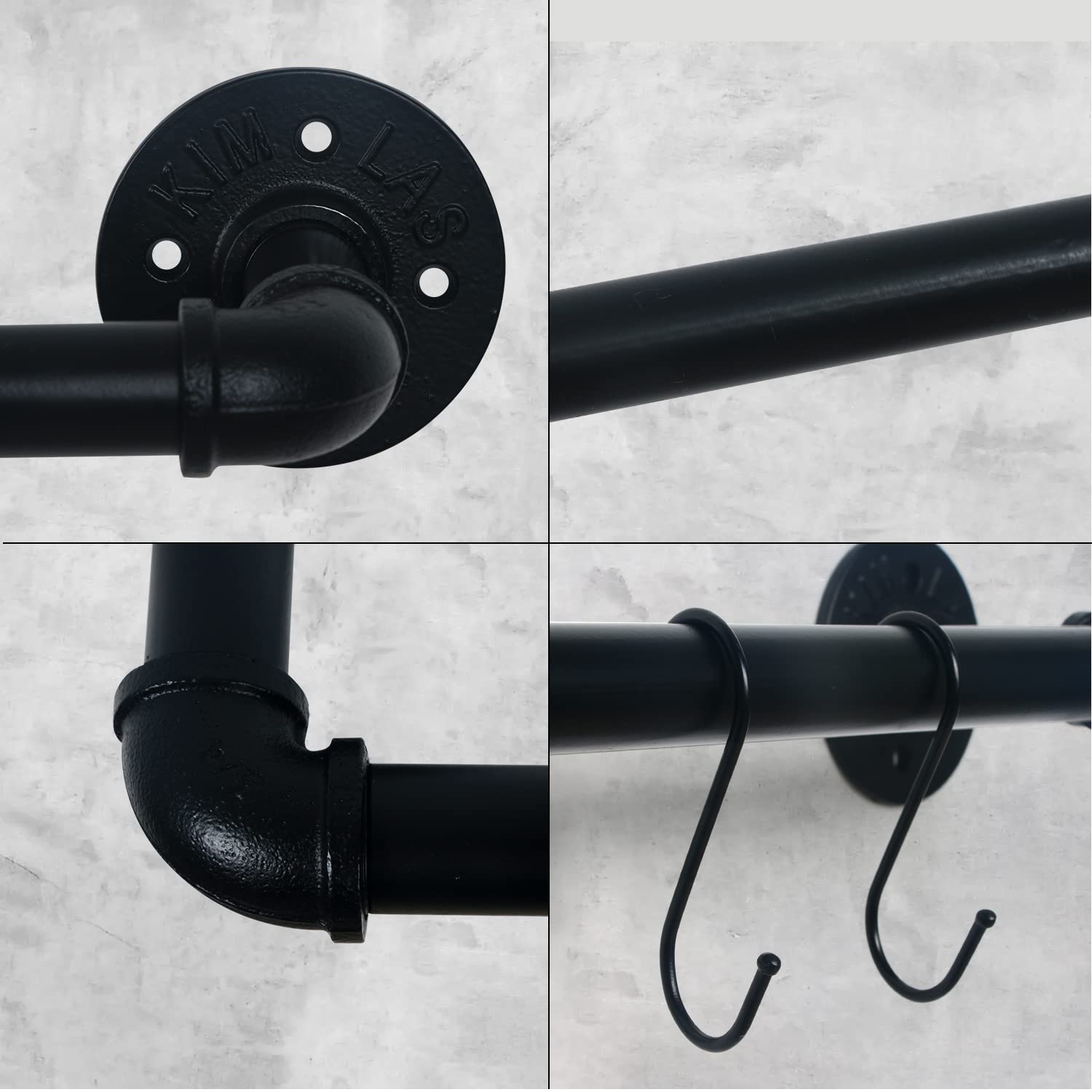 Houseaid 9 Inch Industrial Pipe Towel Bar, Farmhouse Iron Hand Towel Holder, Vintage Style Towel Rod For Bathroom, Wall Mounted,