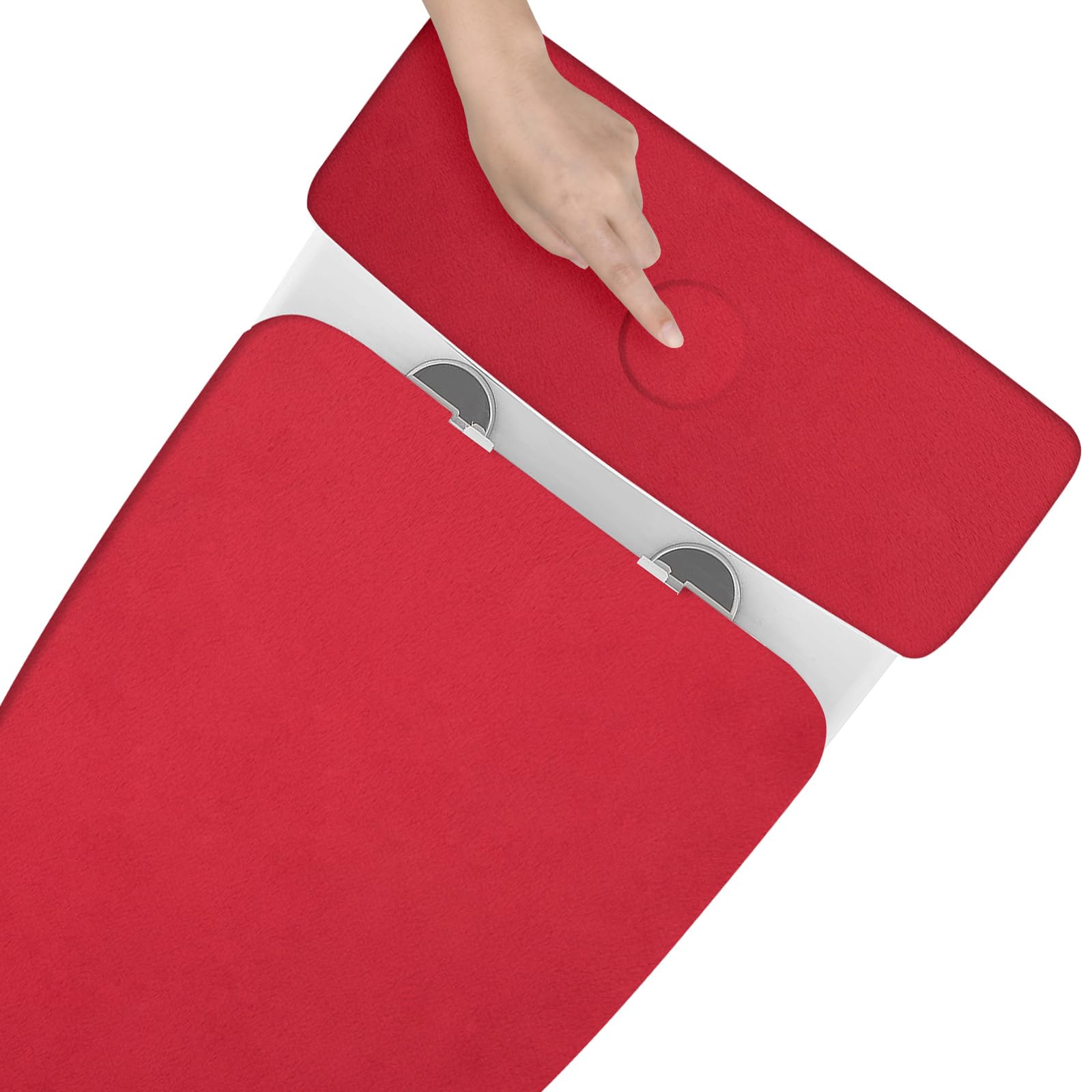 Toilet Lid Cover And Toilet Tank Lid Cover Replacement Toilet Cover With Elastic Bottom For Bathroom Decor Accessories (Red)