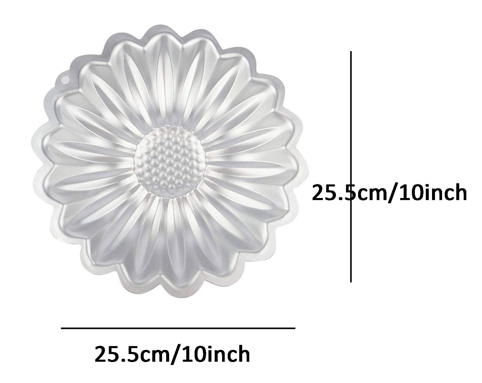 Zdywy 10 Inch Sun Flower Shaped Aluminum 3D Baking Mould Cake Mold Tin Birthday Cake Pan - Sun Flower