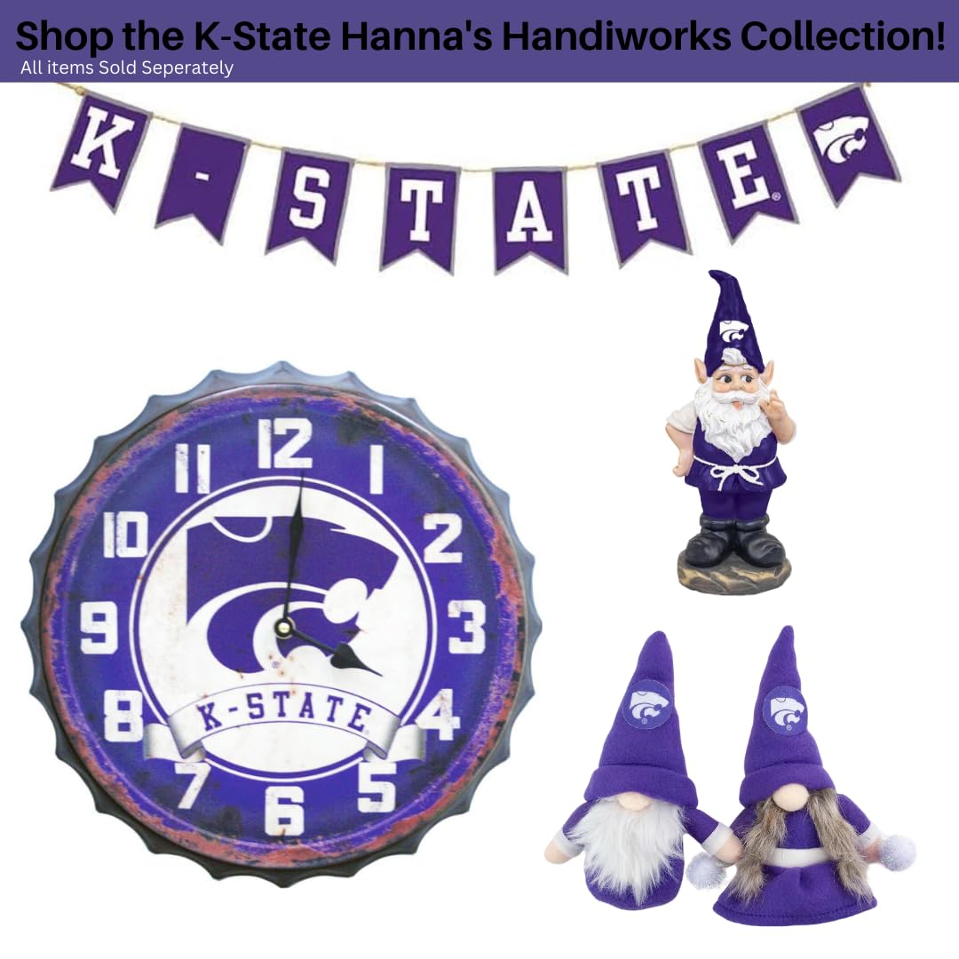 Kansas State Wildcats Set of 2 Plush Gnome Christmas Tree Ornaments by Hannas Handiworks - Fan/Cheerleader Holiday/Dorm Decorati