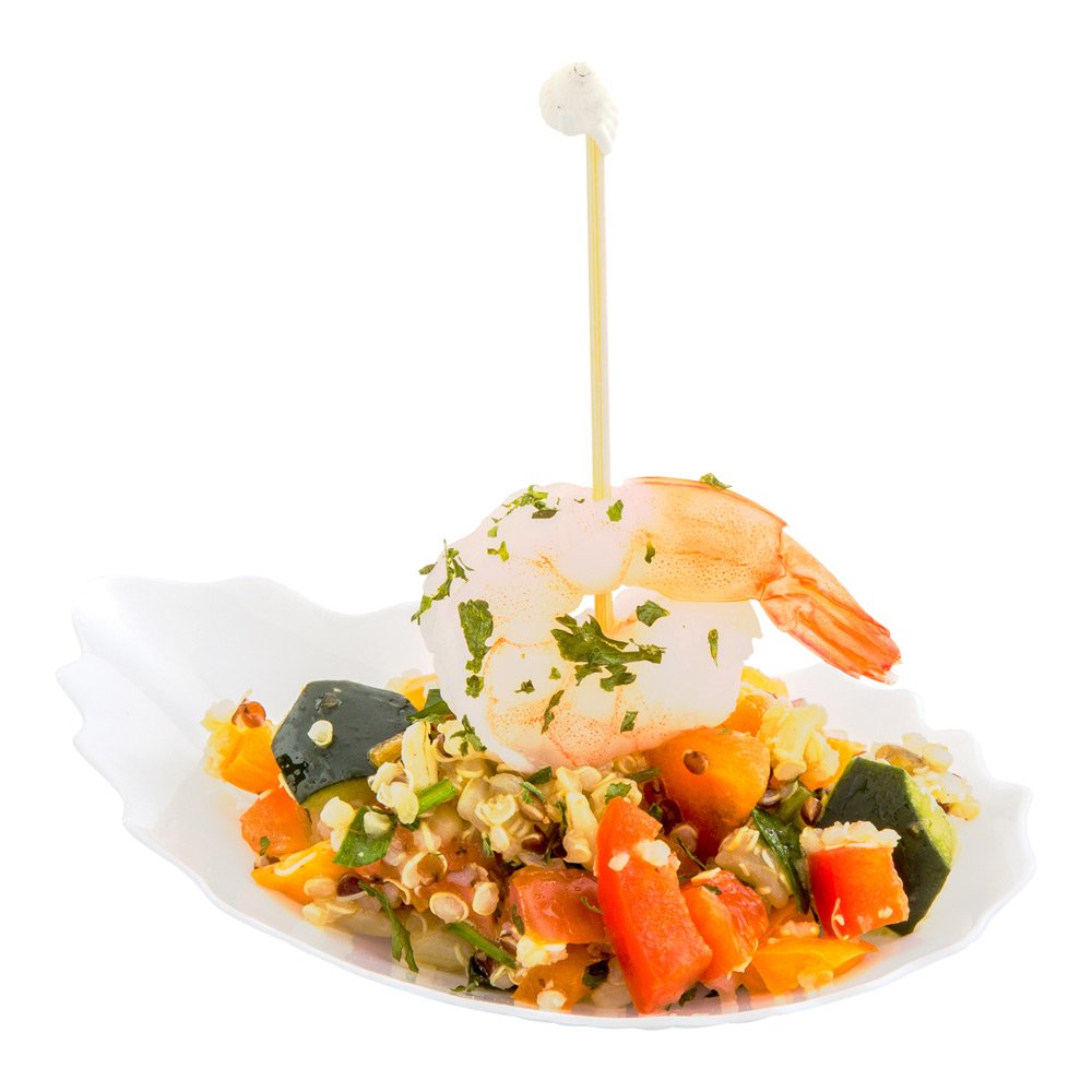 Restaurantware 3.3 X 3.3 Inch Mini Plastic Plates 100 Disposable Plates - Oyster Shell Shaped Mini White Plastic Tasting Dishes