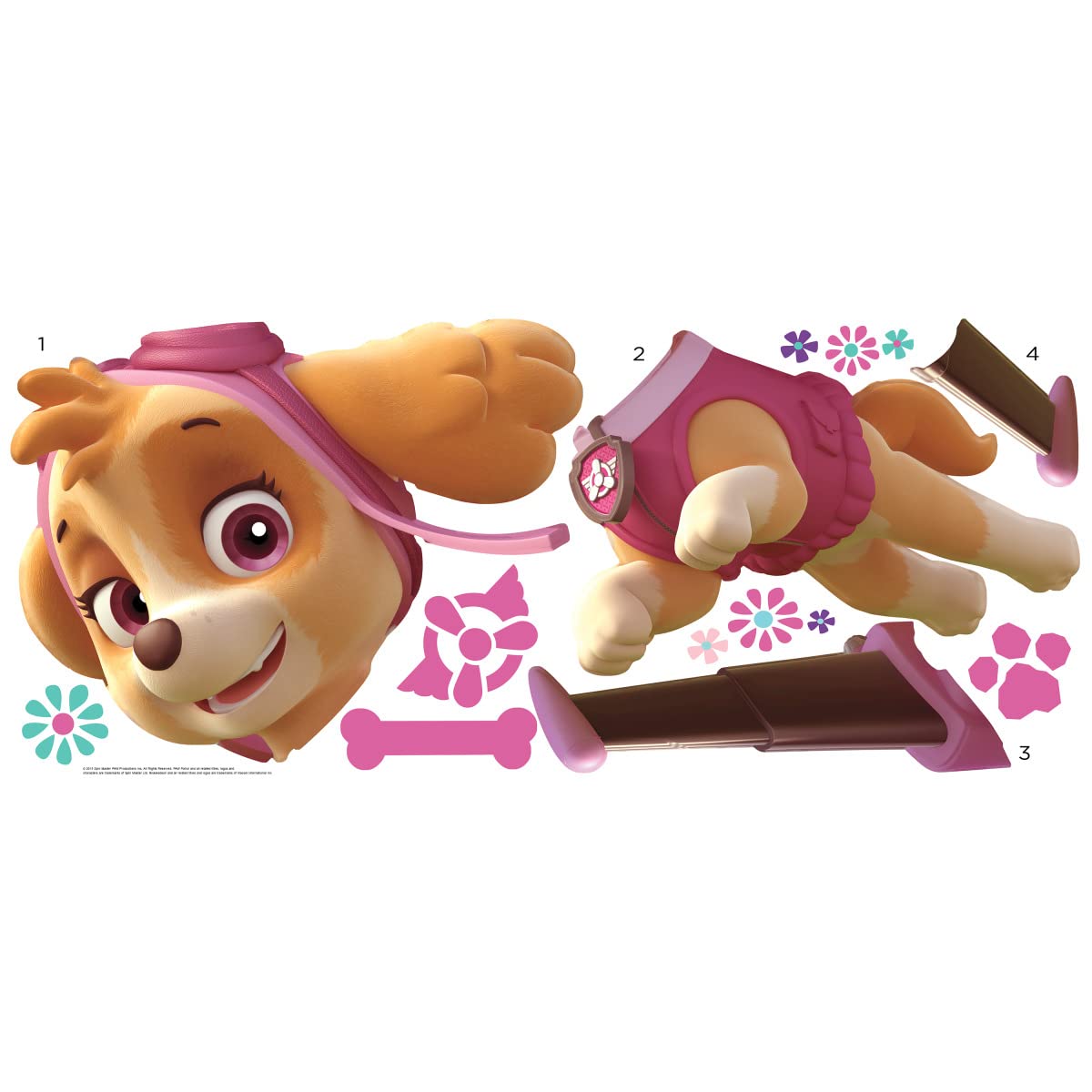 RoomMates Paw Patrol Skye Giant Wall Decals - Multicolor Vinyl RMK3123GM